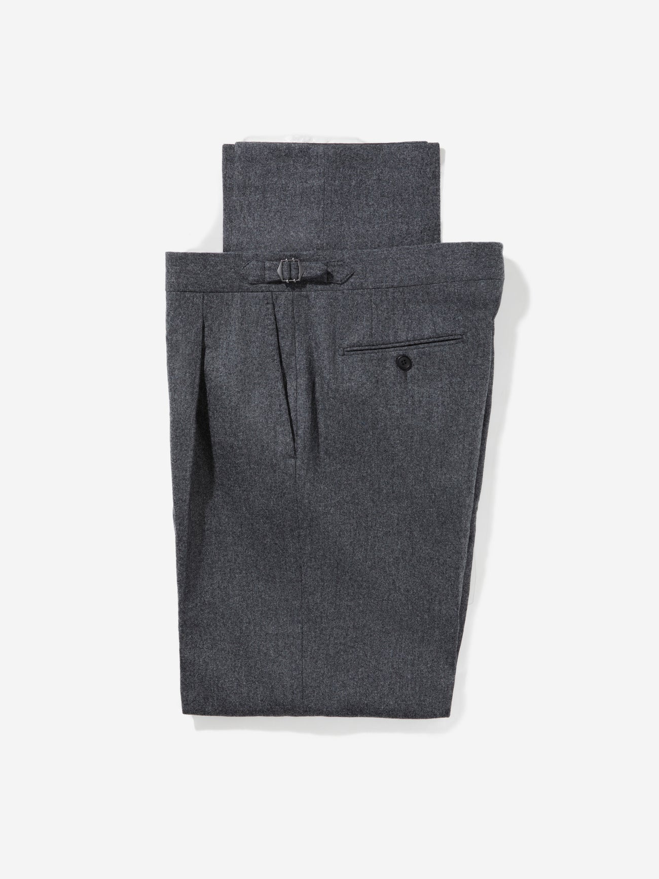 Grey Flannel Wool Oscar Trousers (Wide Fit) - Grand Le Mar