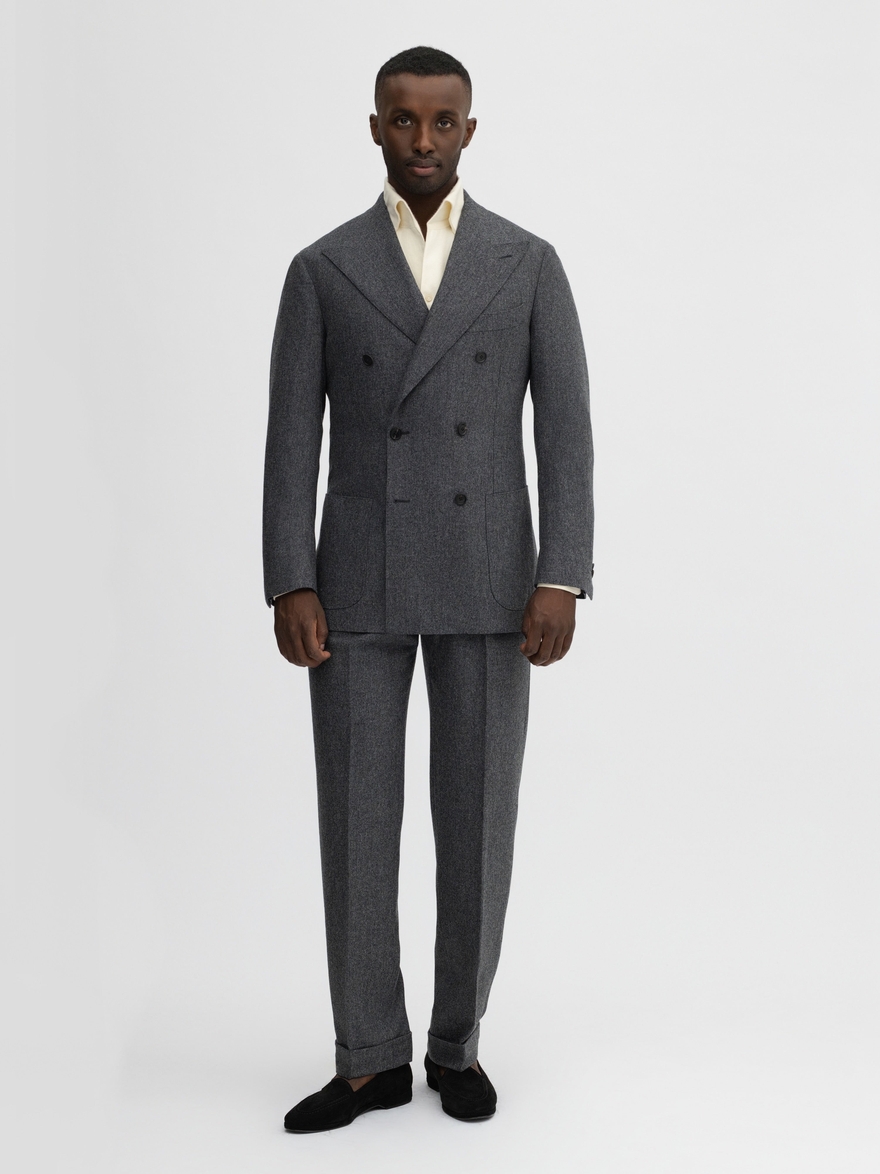 Grey Flannel Wool Suit (DB) - Grand Le Mar