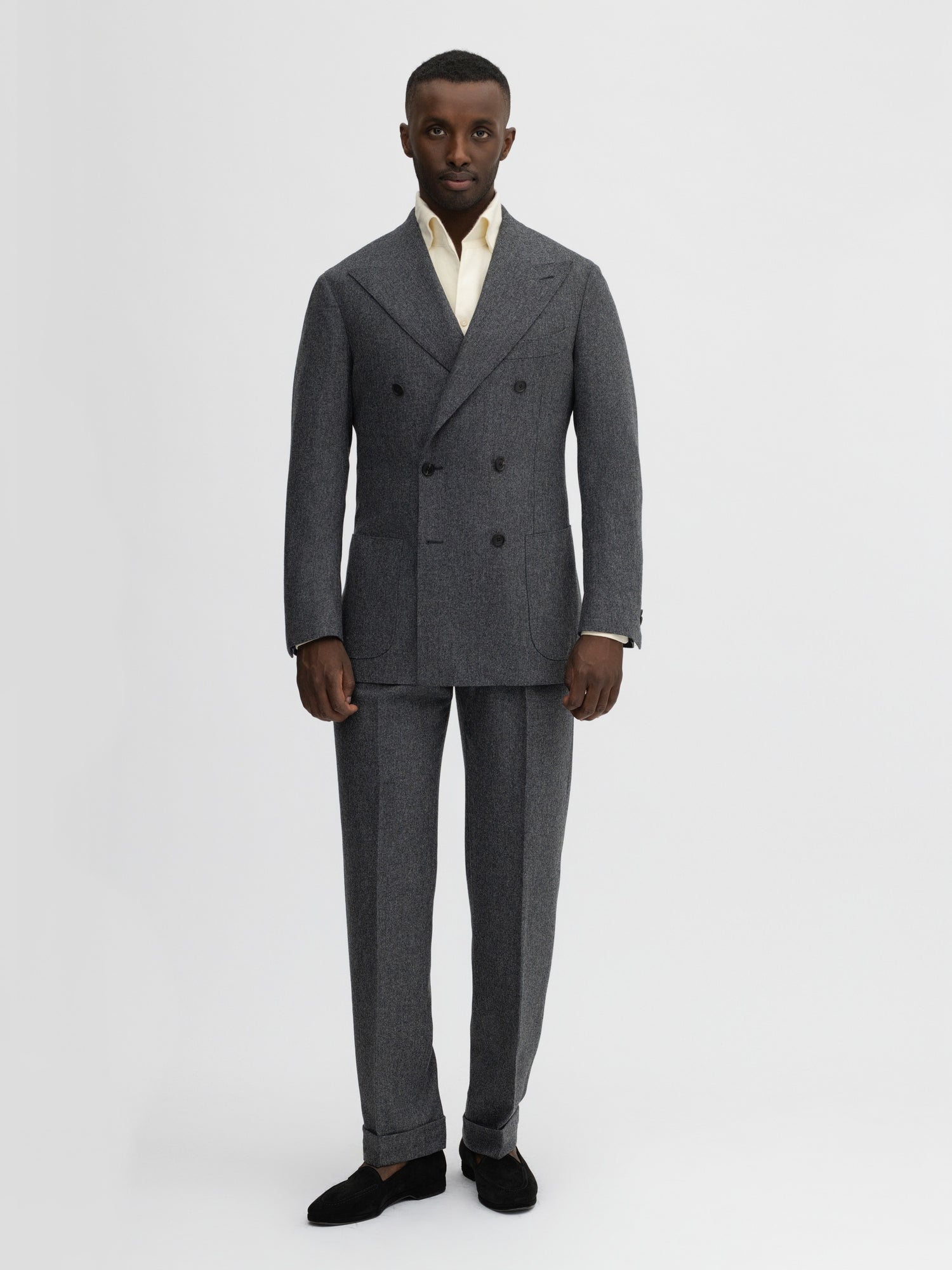 Grey Flannel Wool Suit (DB) - Grand Le Mar