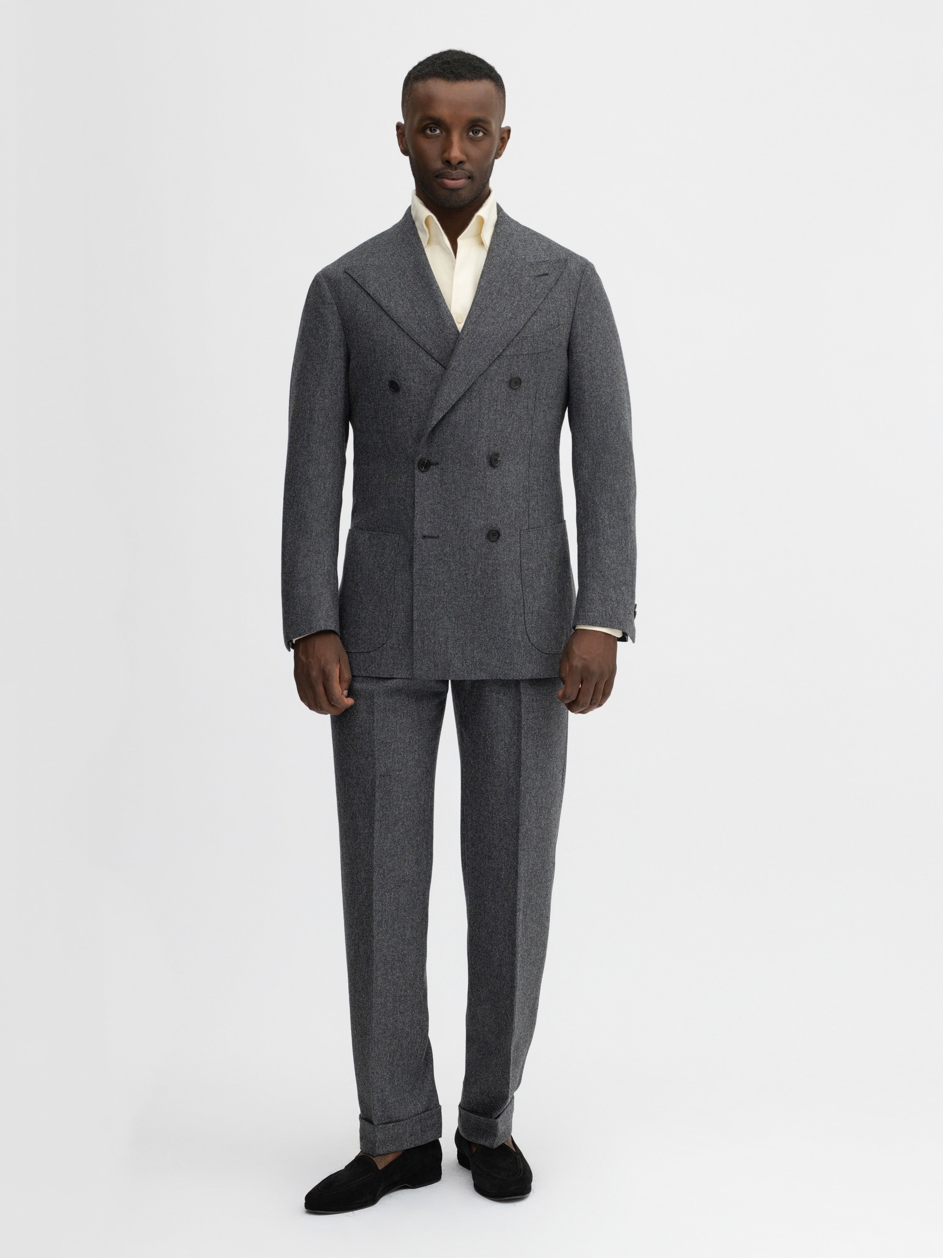 Grey Flannel Wool Suit (DB) - Grand Le Mar