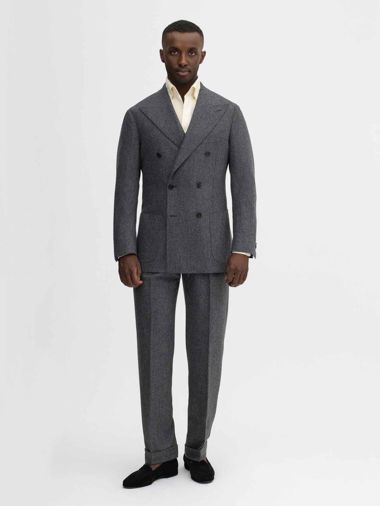 Grey Flannel Wool Suit (DB) - Grand Le Mar