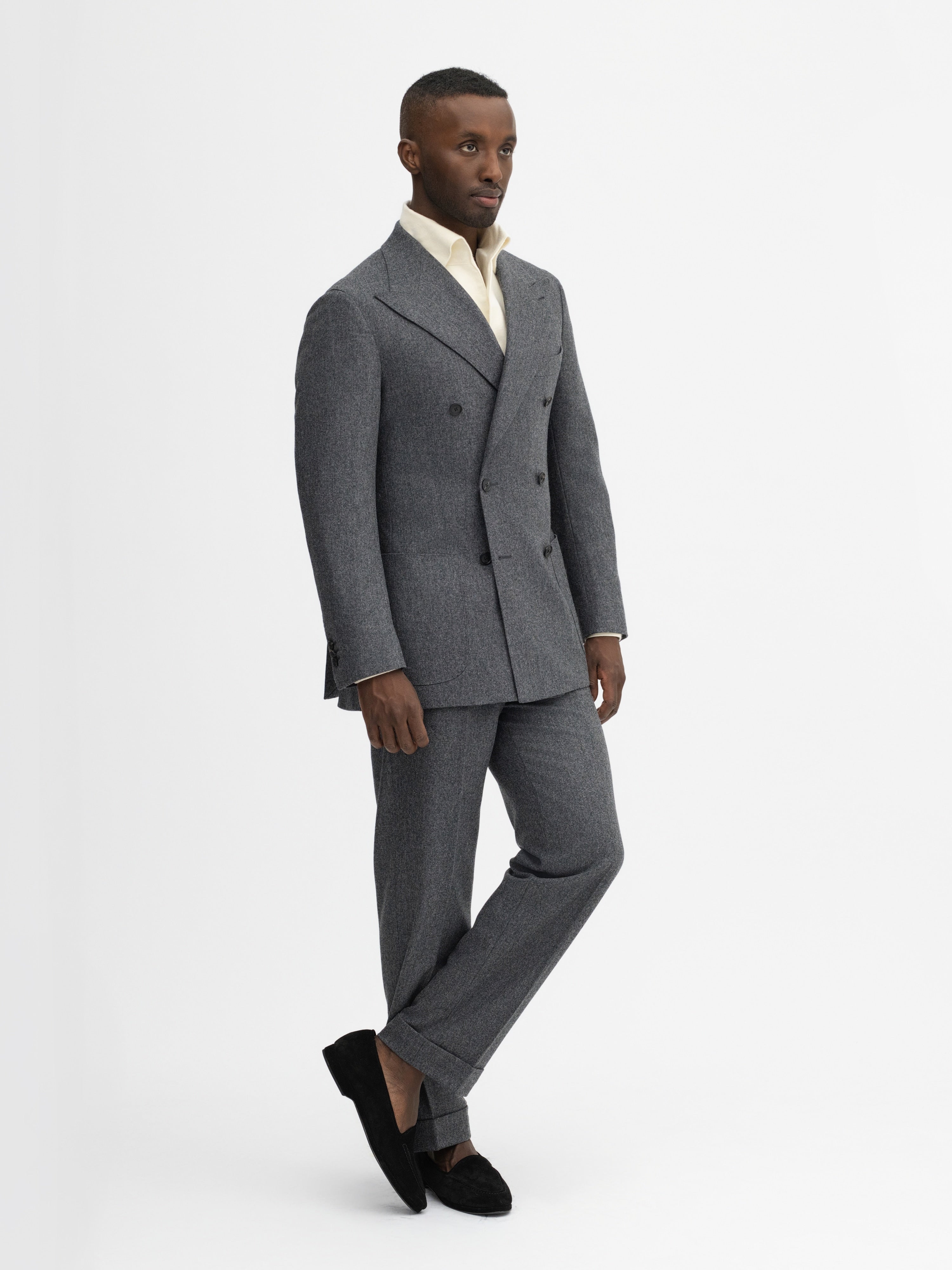 Grey Flannel Wool Suit (DB) - Grand Le Mar