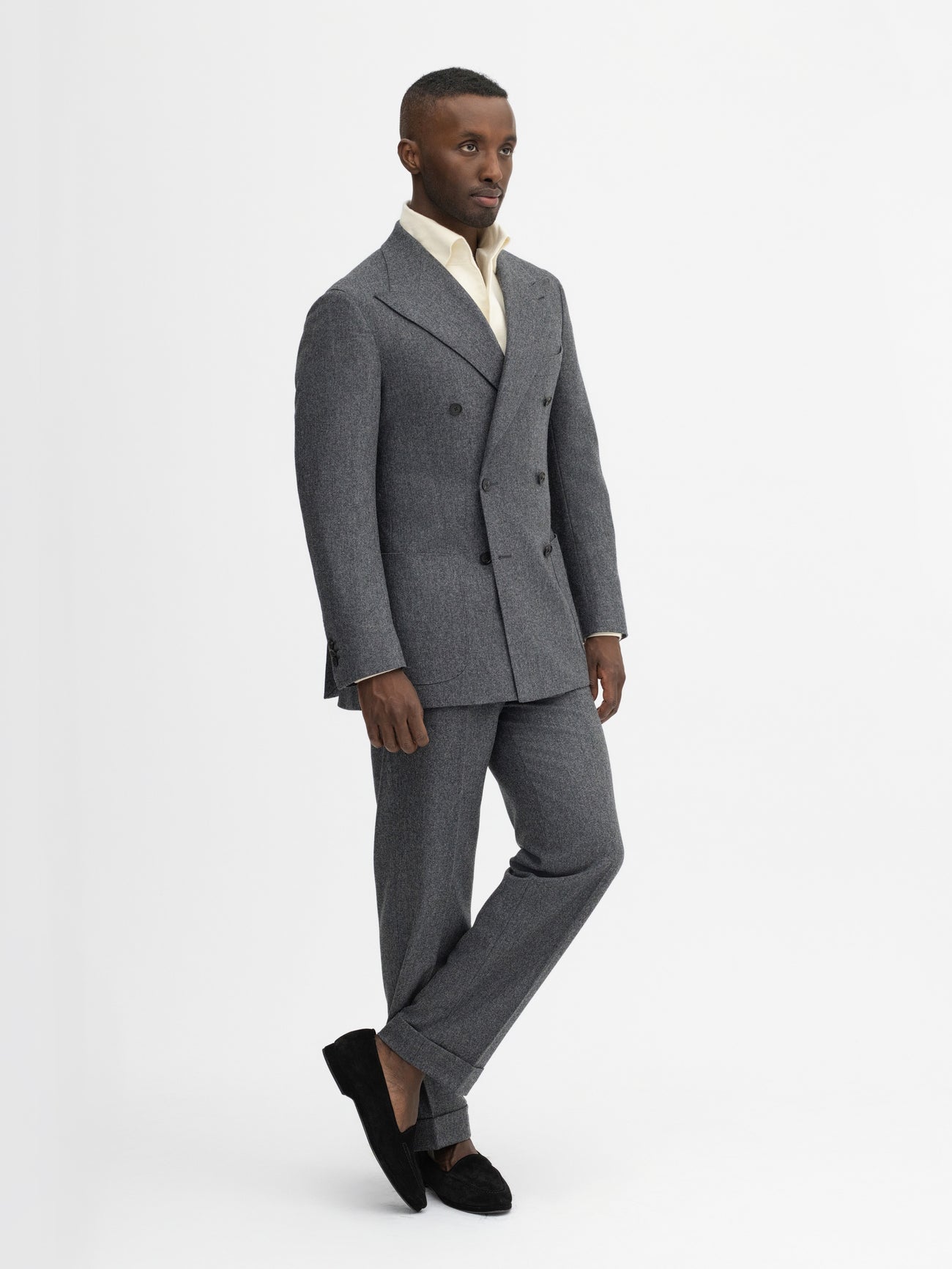 Grey Flannel Wool Suit (DB) - Grand Le Mar