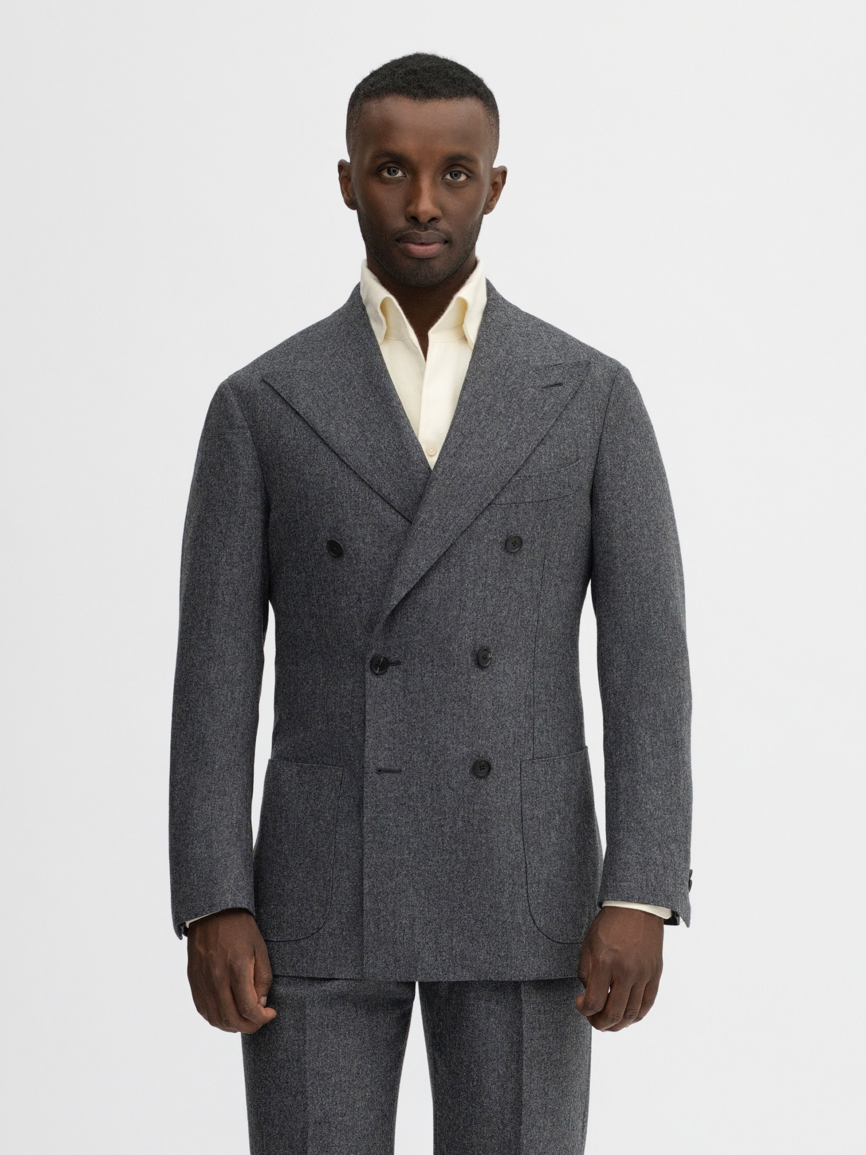 Grey Flannel Wool Suit (DB) - Grand Le Mar