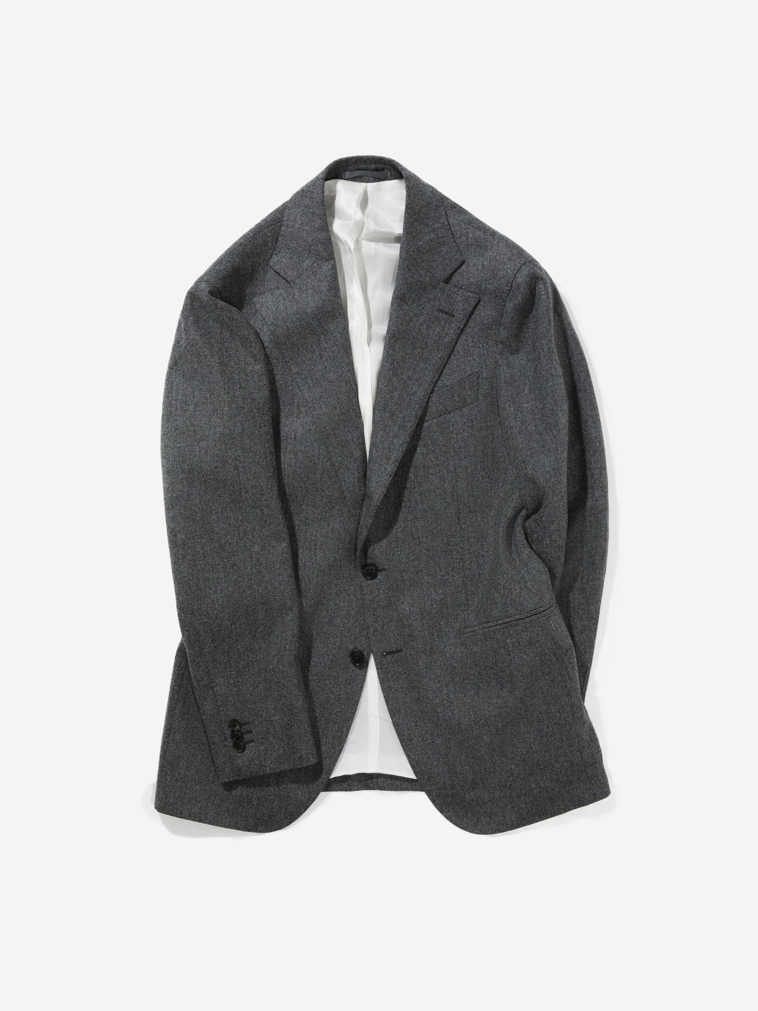 Mid Grey Flannel Wool Jacket (SB) - Grand Le Mar