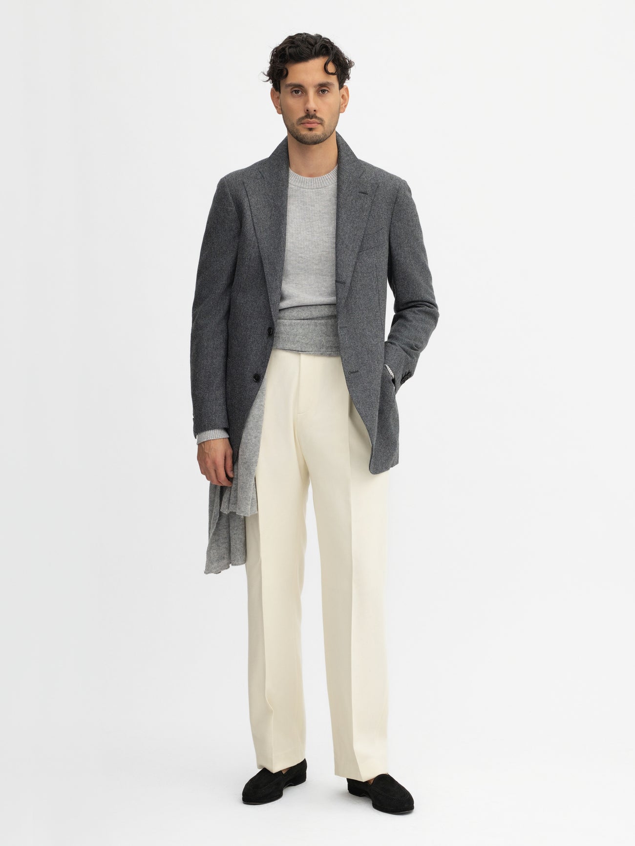 Grey Flannel Wool Jacket - Grand Le Mar