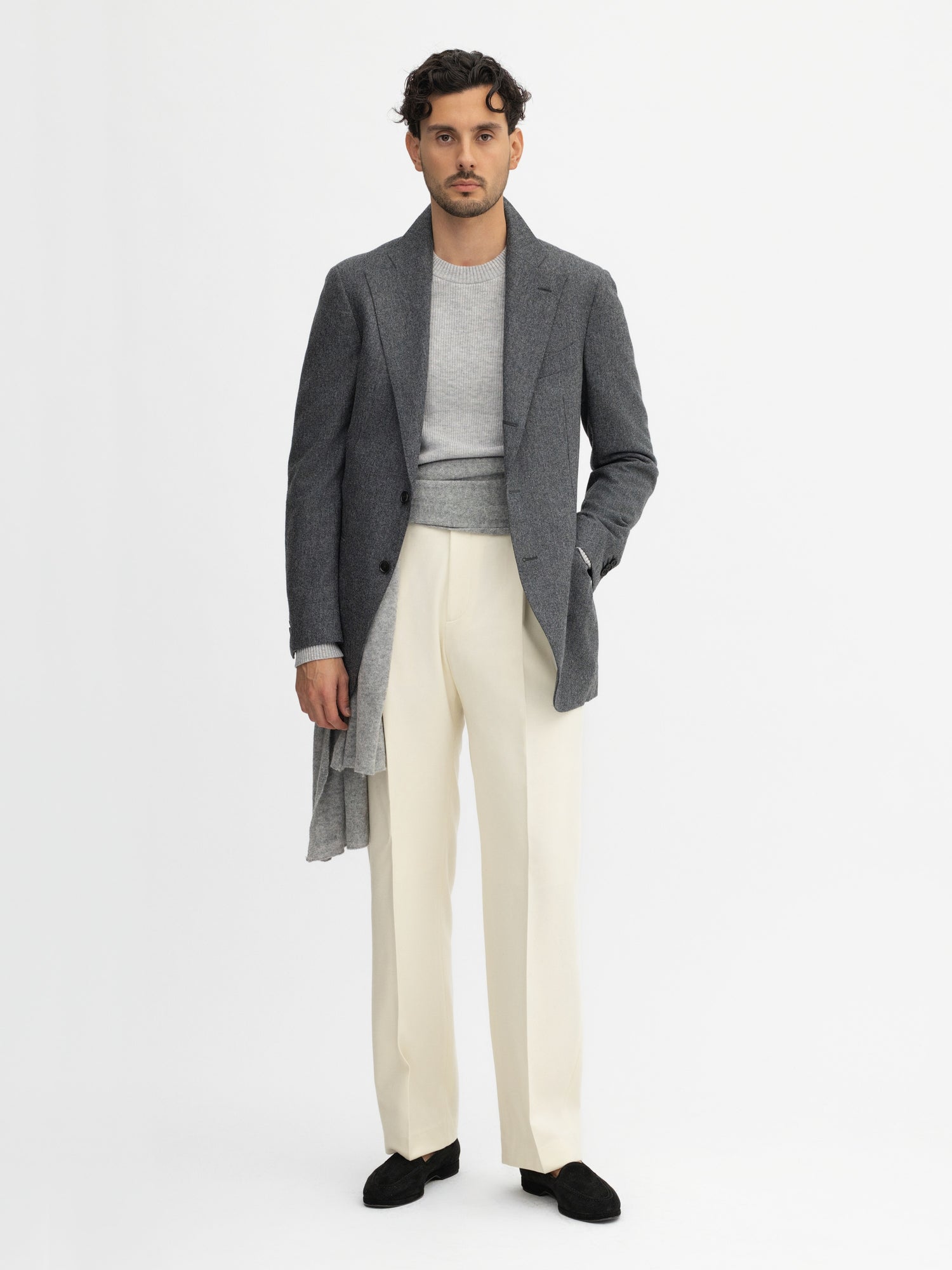 Grey Flannel Wool Jacket (SB) - Grand Le Mar