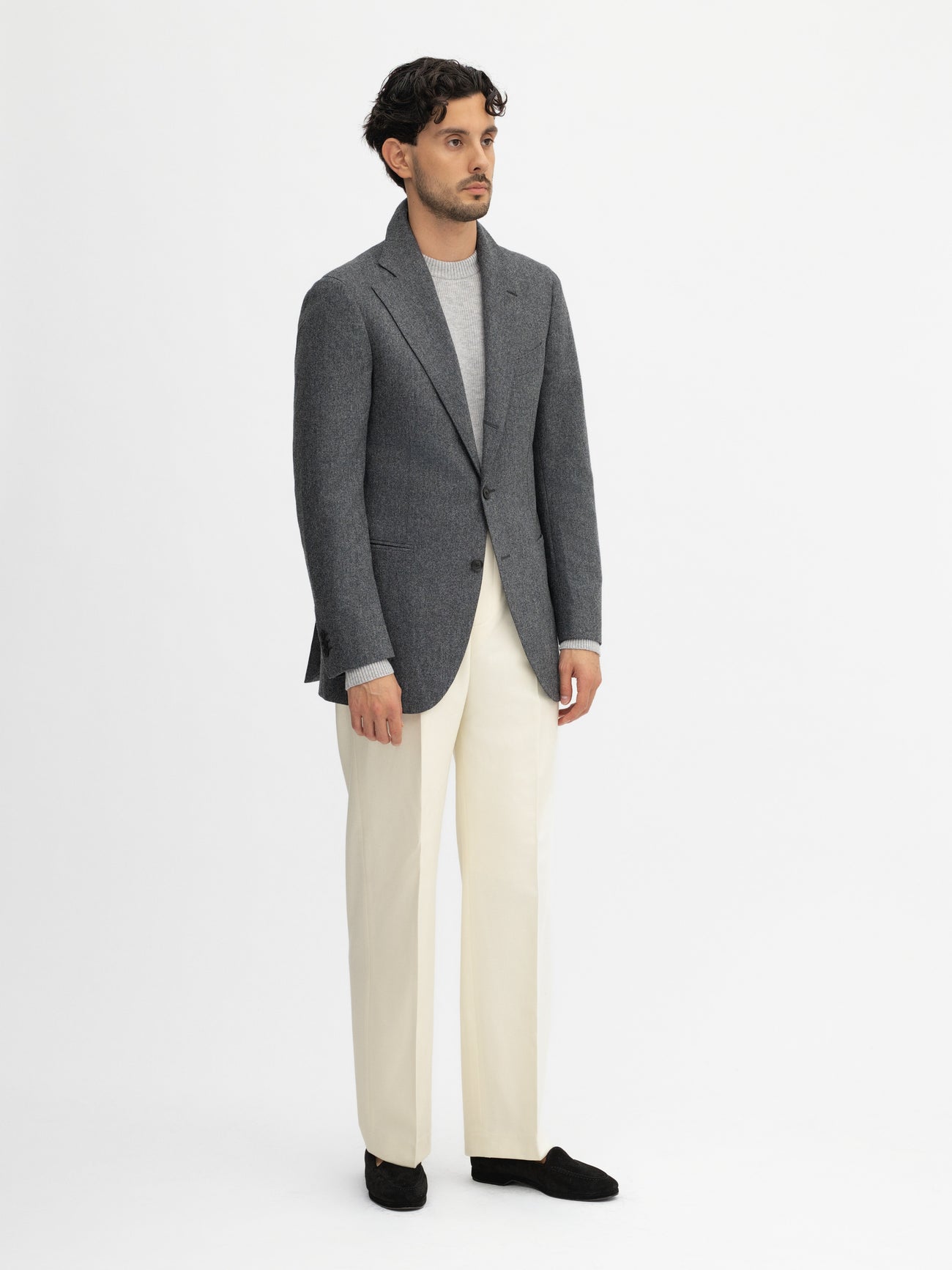 Grey Flannel Wool Jacket - Grand Le Mar