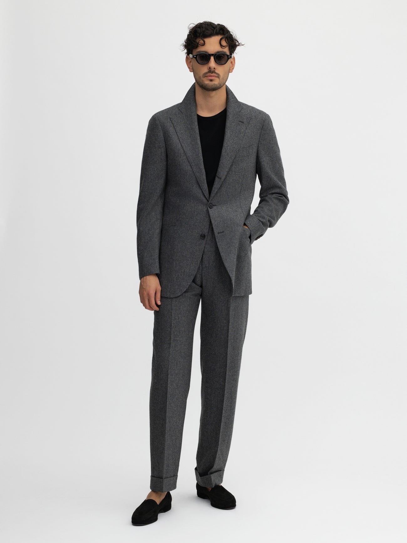 Grey Flannel Wool Suit (SB) - Grand Le Mar