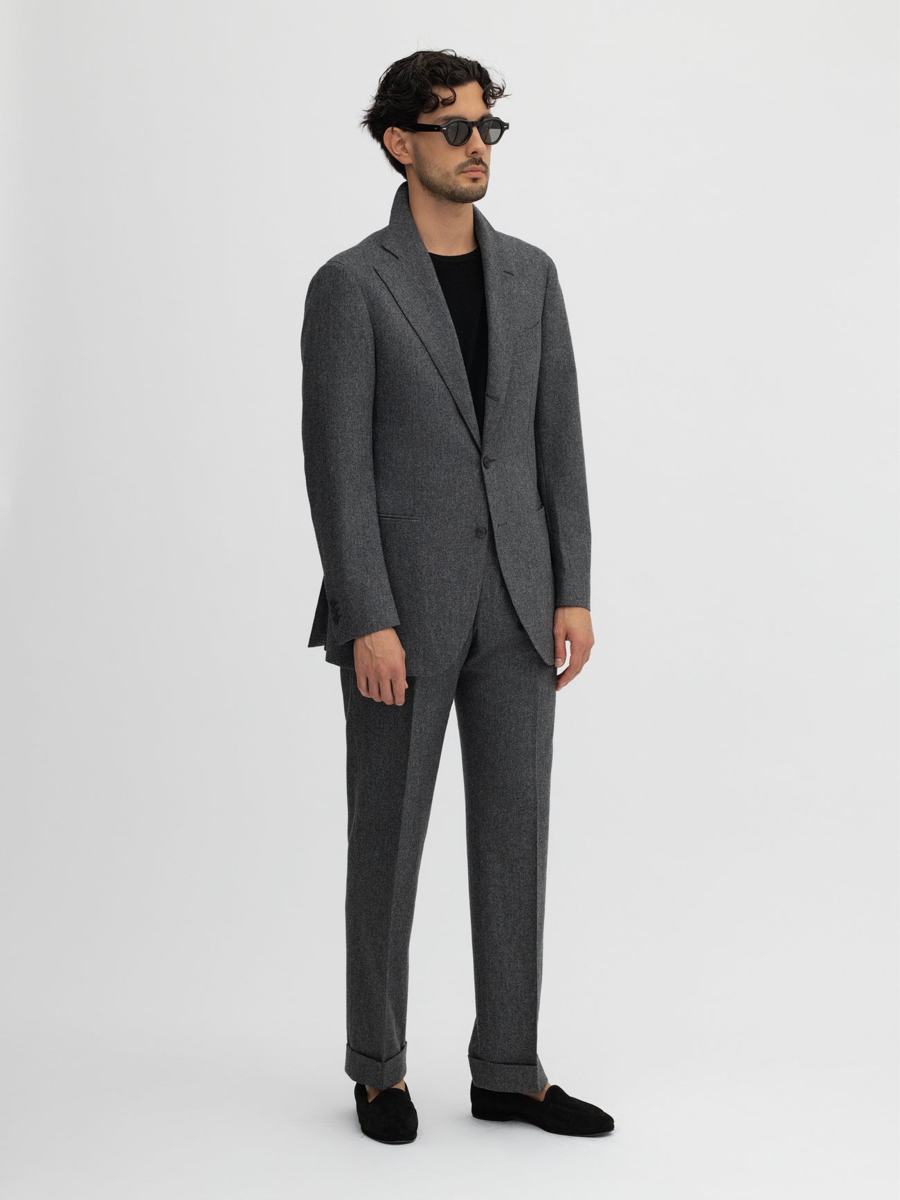 Grey Flannel Wool Suit (SB) - Grand Le Mar