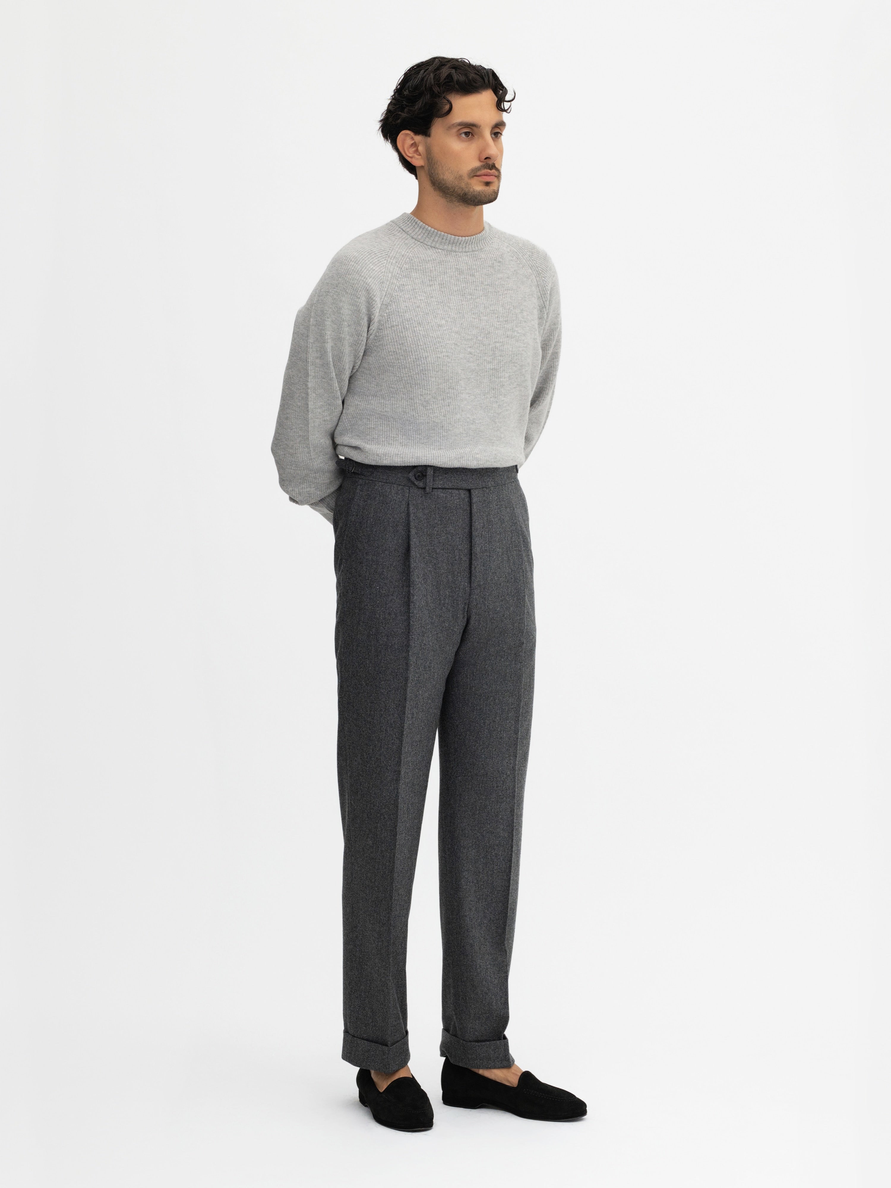 Grey Flannel Wool Suit (SB) - Grand Le Mar