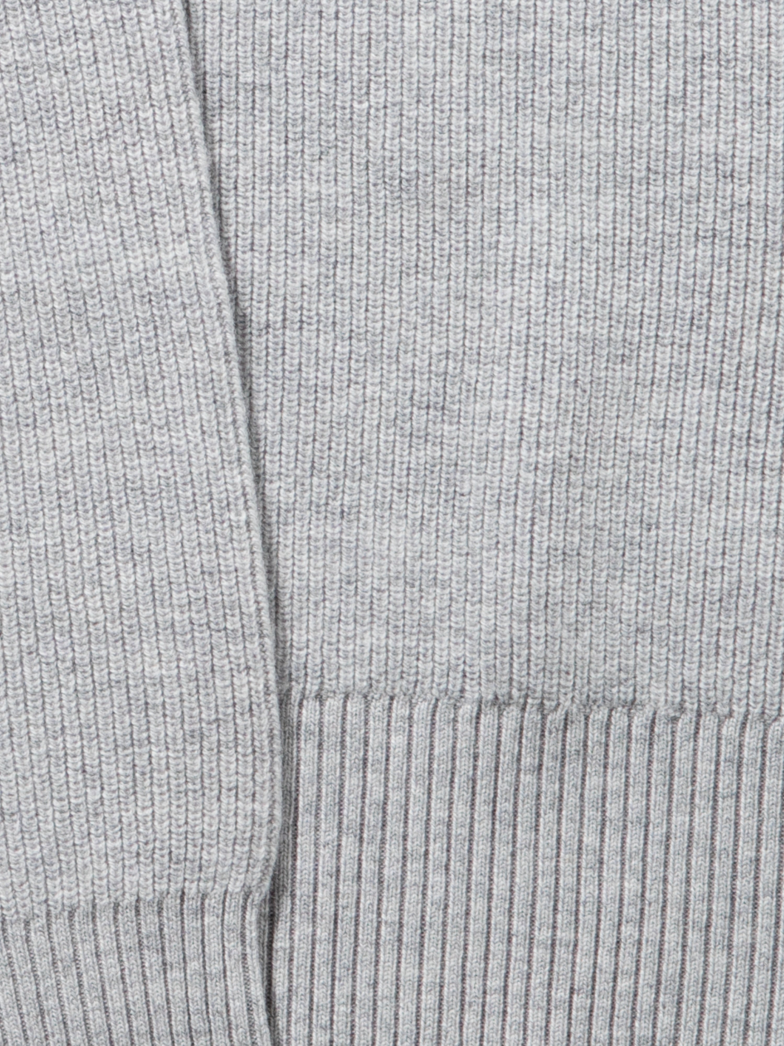 Grey Merino Wool Cashmere Raglan Crewneck - Grand Le Mar