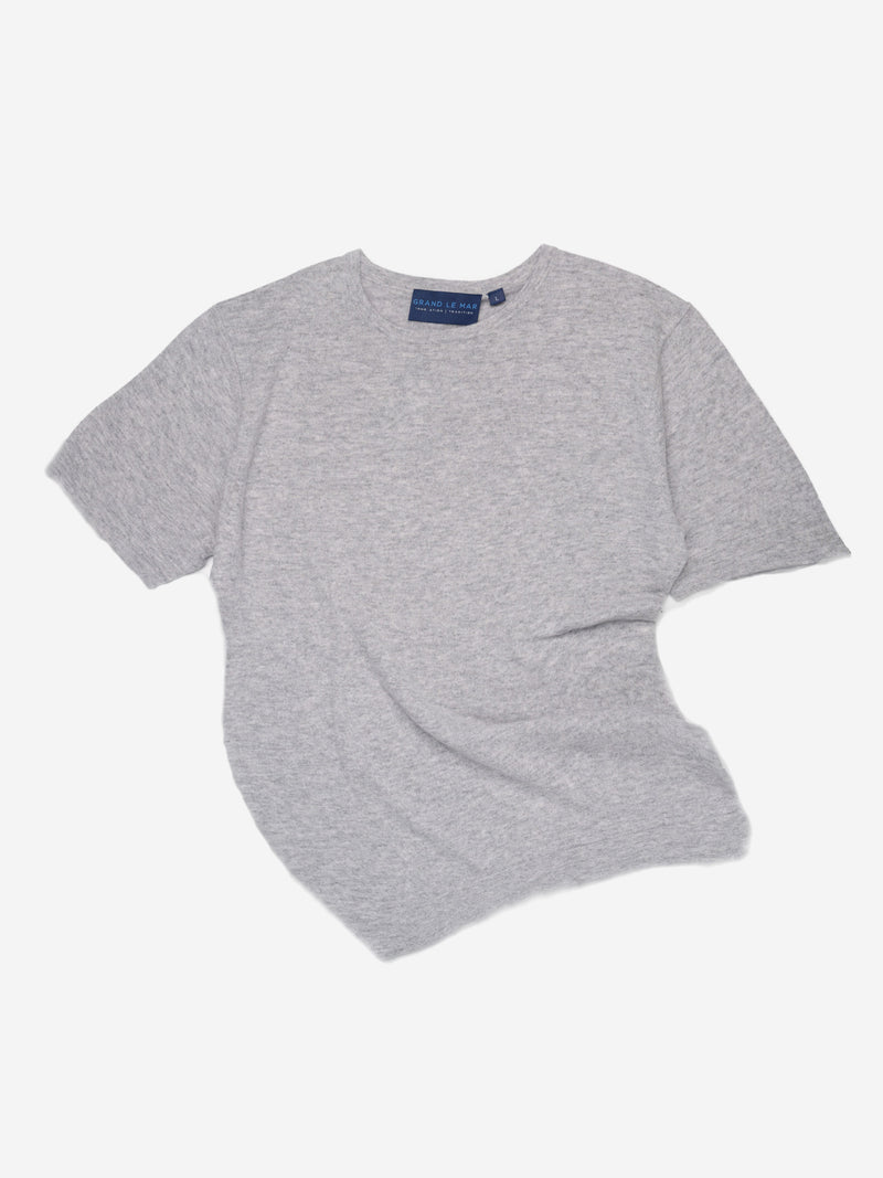 Grand Le Mar | Casual Elegance with Grey Merino Wool Cashmere T