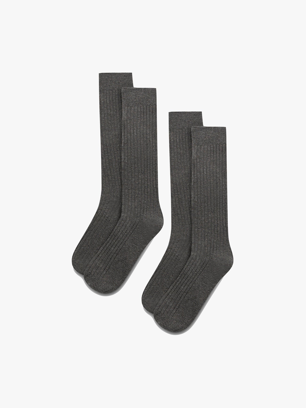 Grey Ribbed Socks (2-pack) - Grand Le Mar