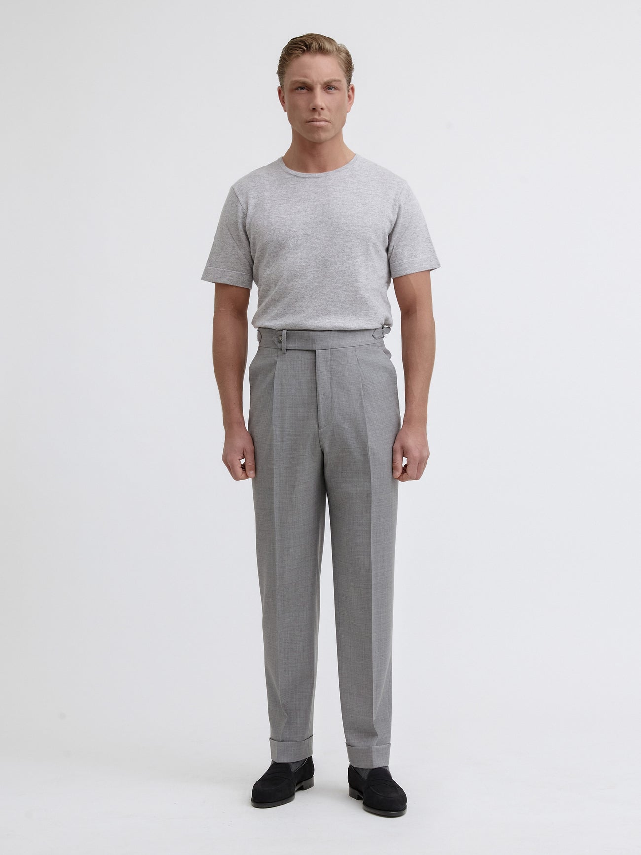 Grey S130 Wool Oscar Trousers - Grand Le Mar