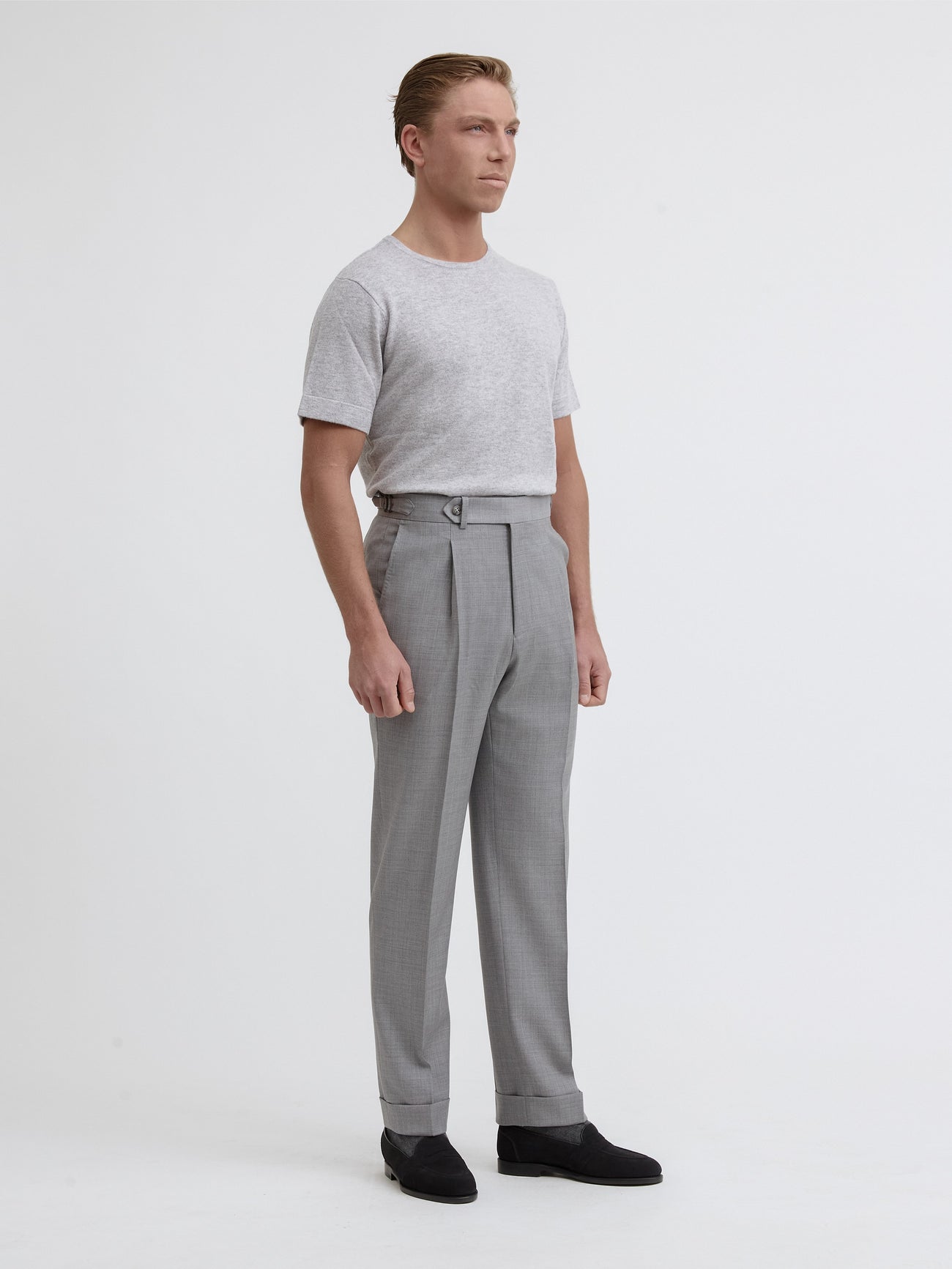 Grey S130 Wool Oscar Trousers - Grand Le Mar