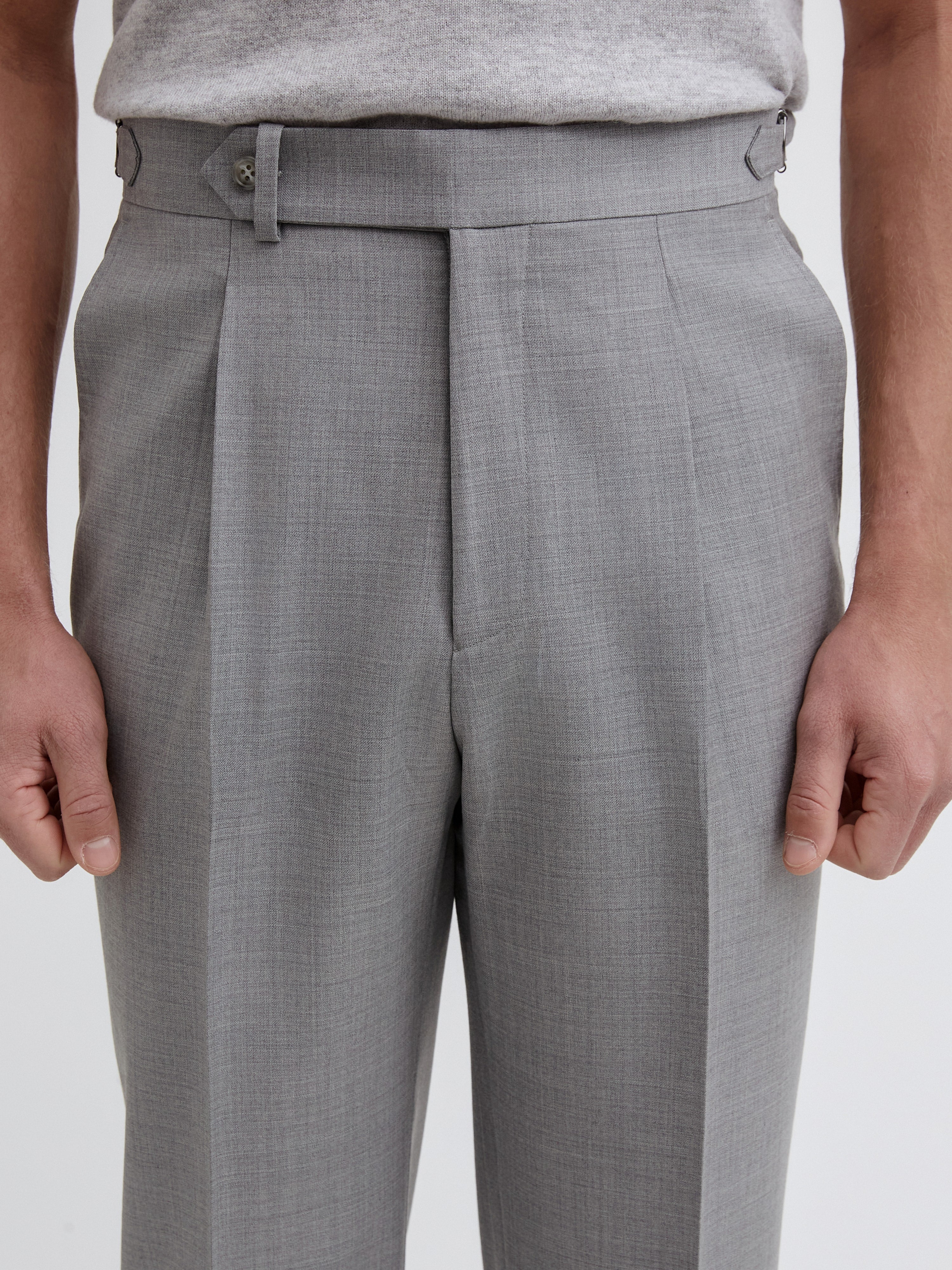 Grey S130 Wool Oscar Trousers - Grand Le Mar