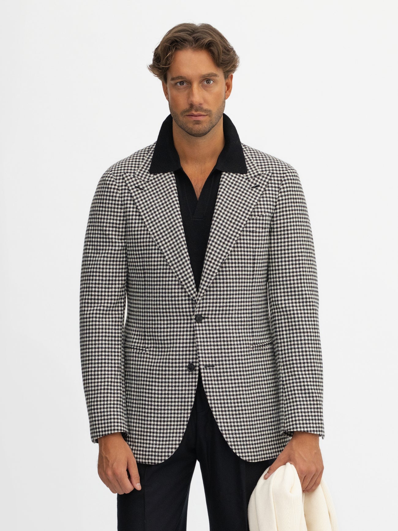 Houndstooth Lambswool Jacket - Grand Le Mar