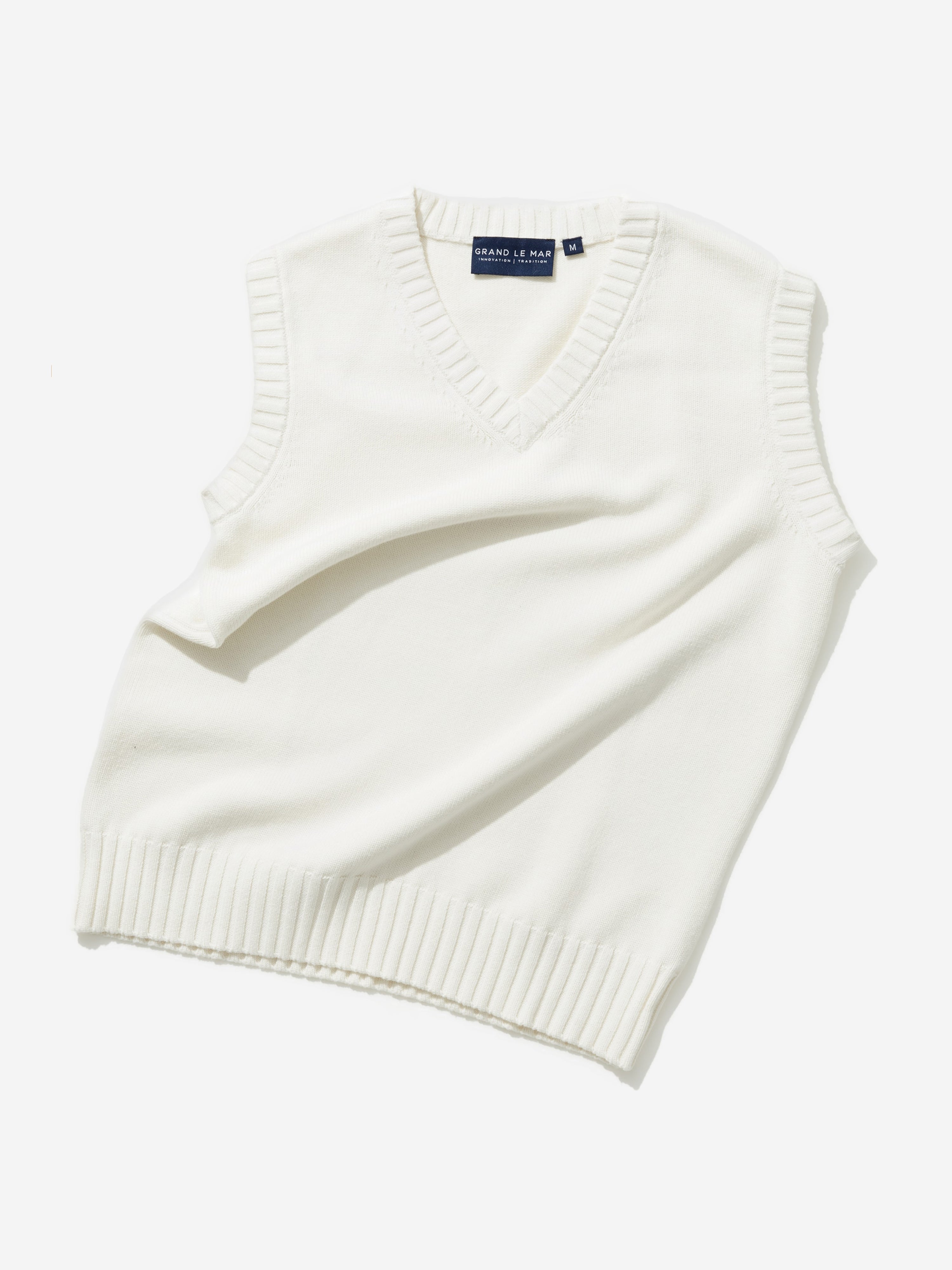 Ivory Cotton Silk V-Neck Vest