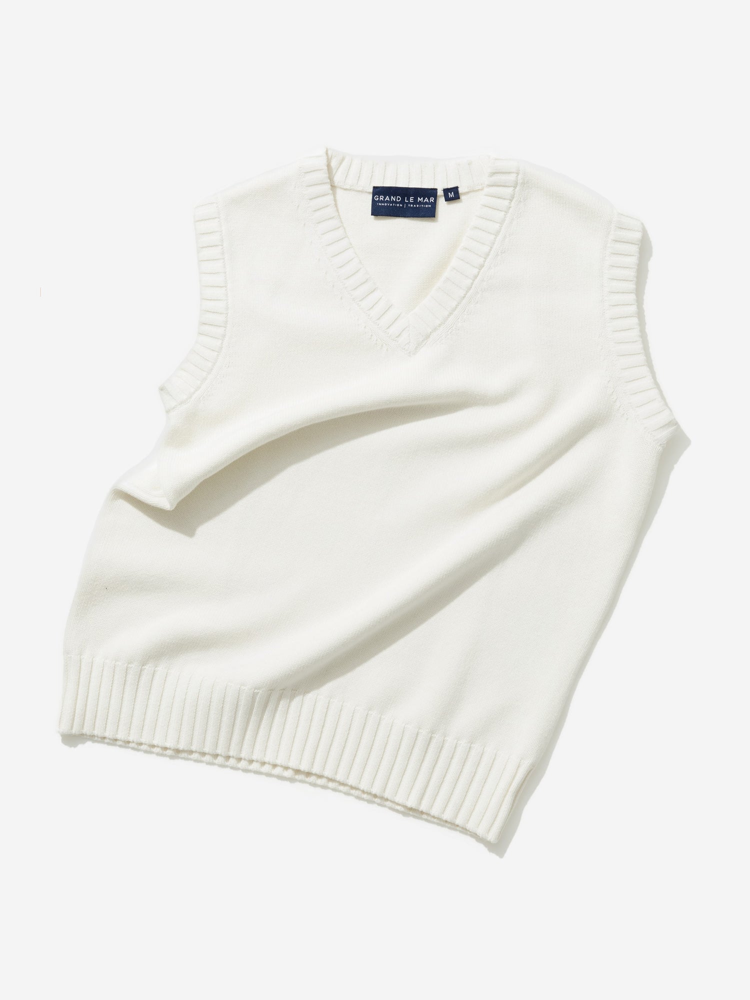 Ivory Cotton Silk V-Neck Vest