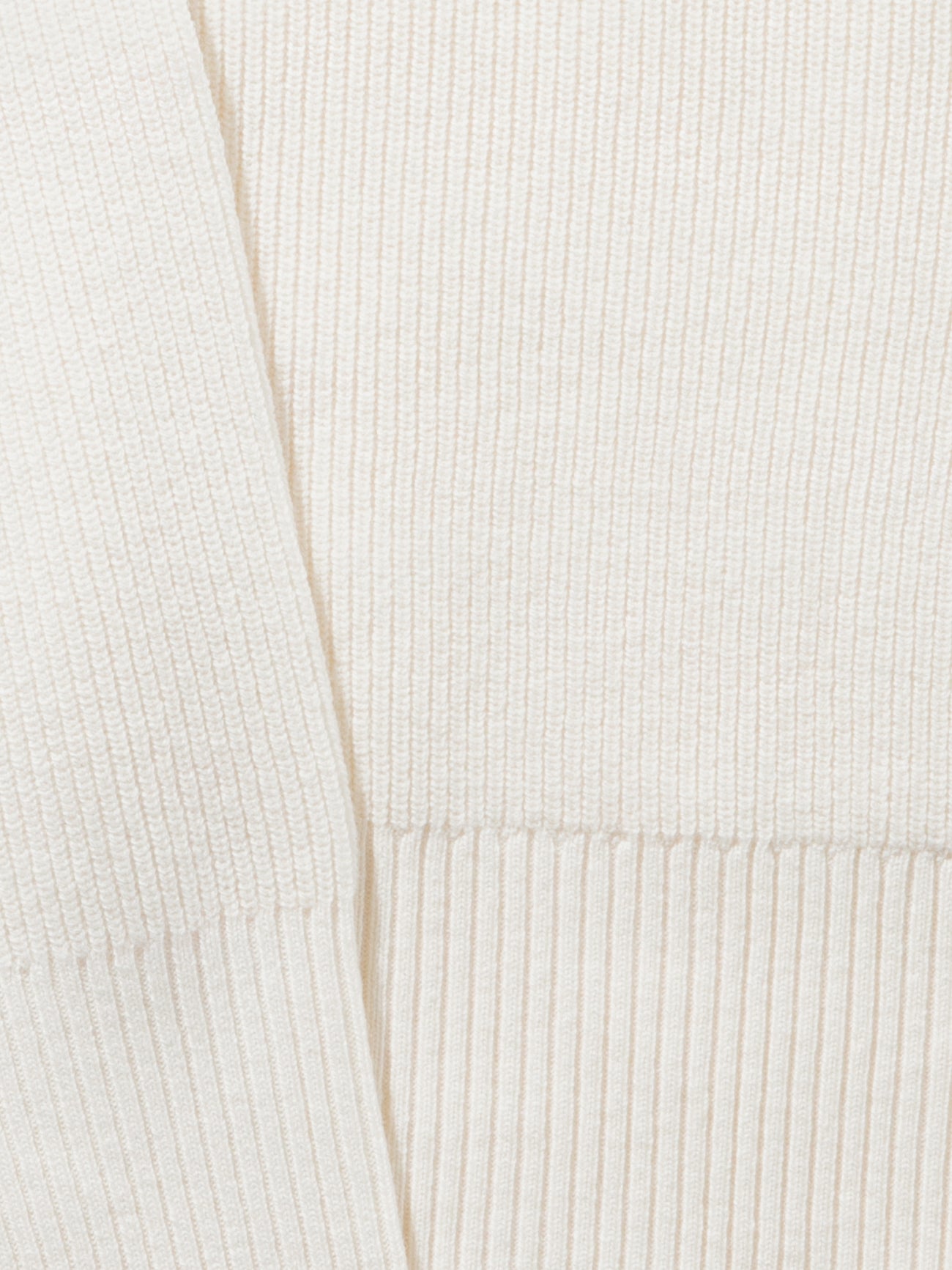 Ivory Merino Wool Cashmere Raglan Crewneck - Grand Le Mar