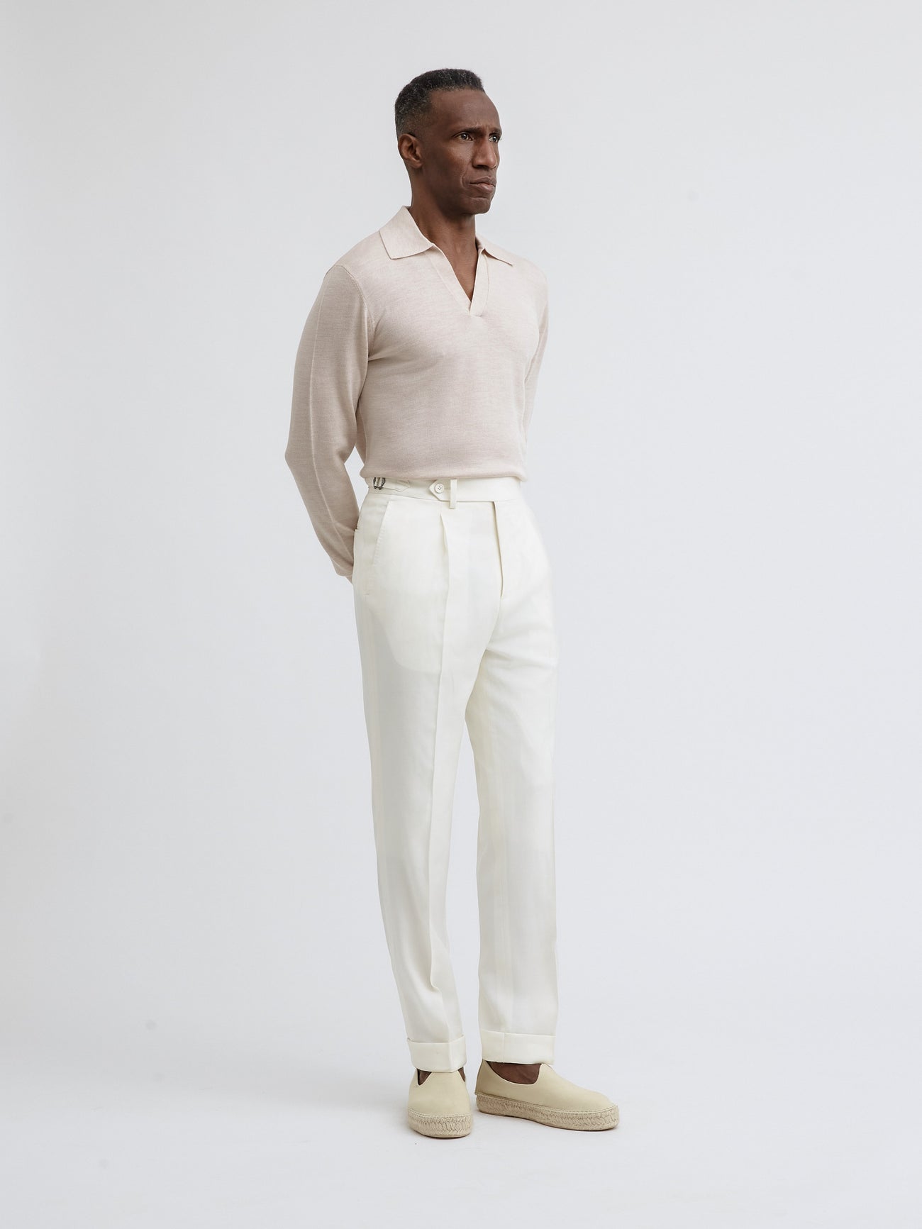 Ivory S130 Wool Oscar Trousers - Grand Le Mar