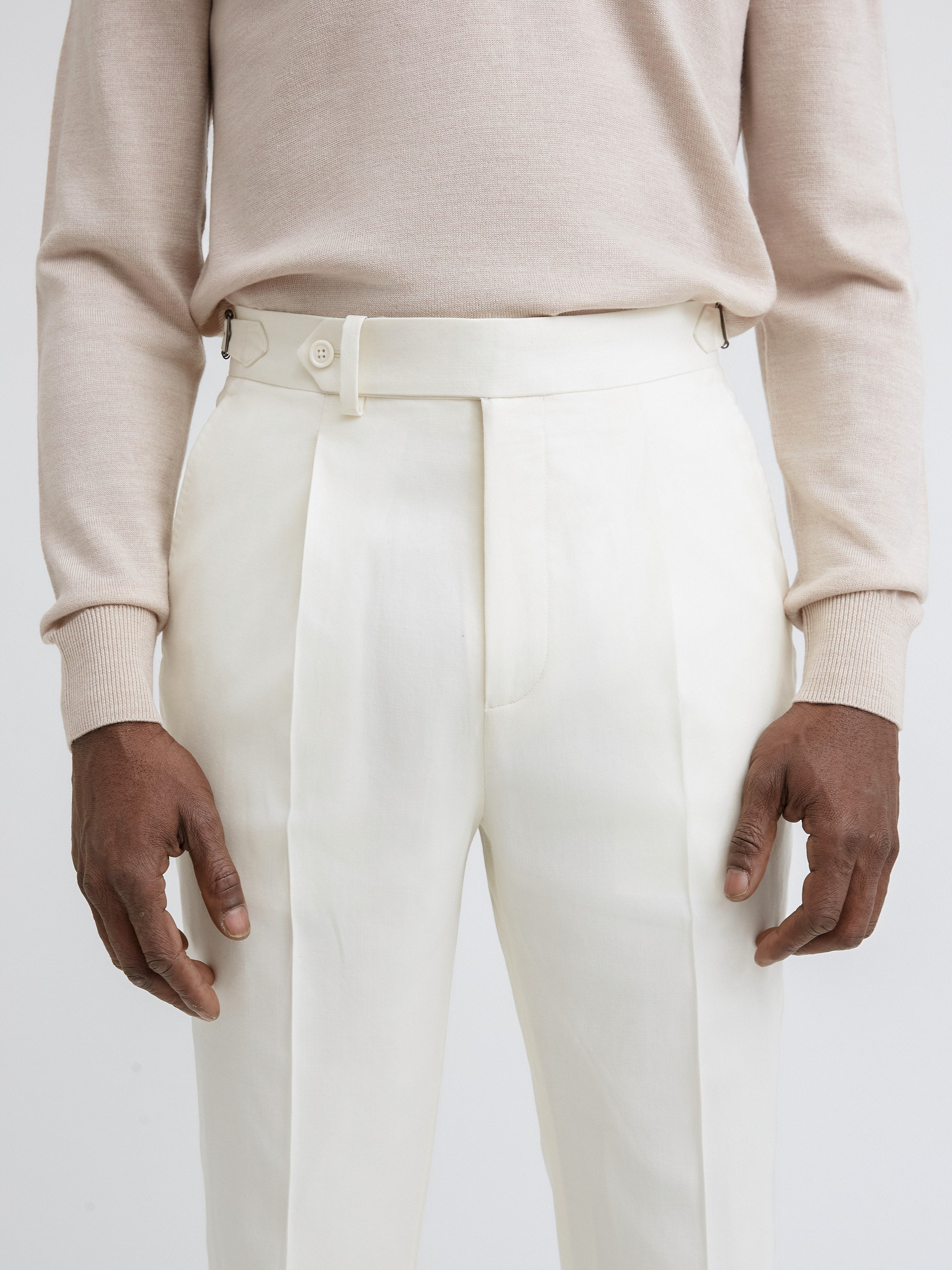 Ivory S130 Wool Oscar Trousers - Grand Le Mar