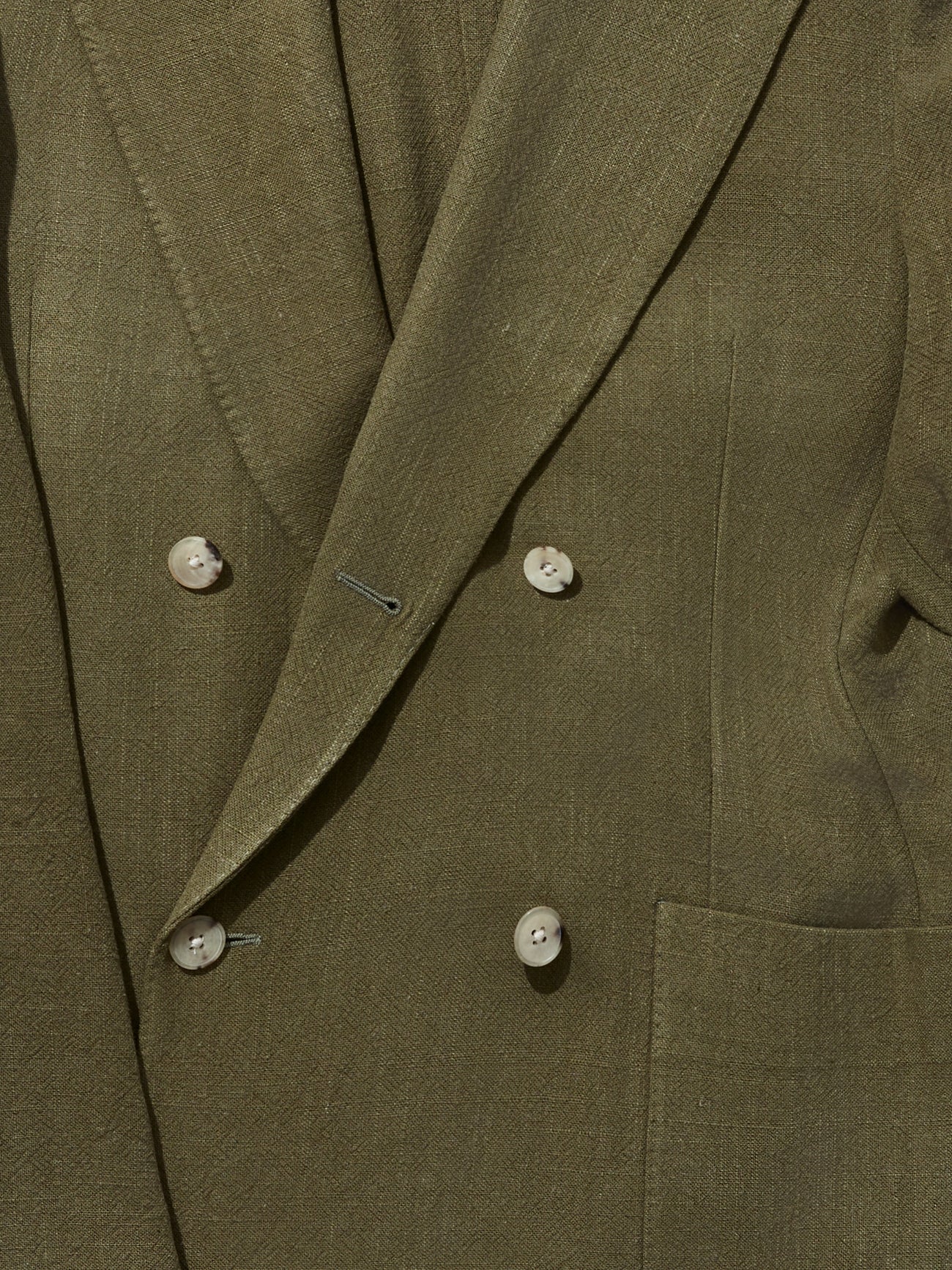 Khaki Stonewashed Linen Jacket - Grand Le Mar