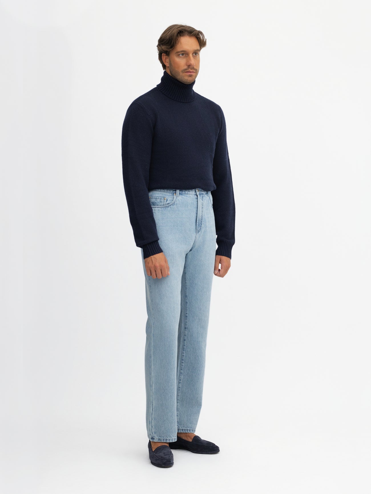 Light Blue Washed Denim Jeans - Grand Le Mar