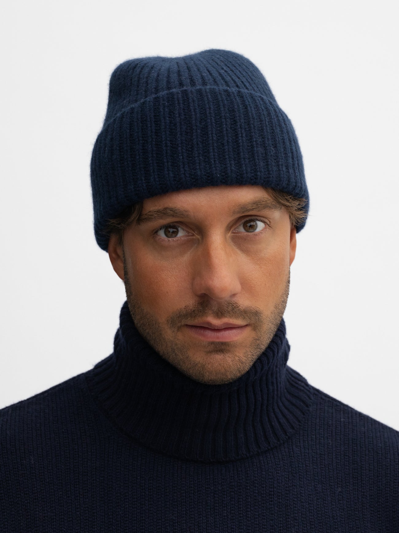 Navy Cashmere Beanie - Grand Le Mar