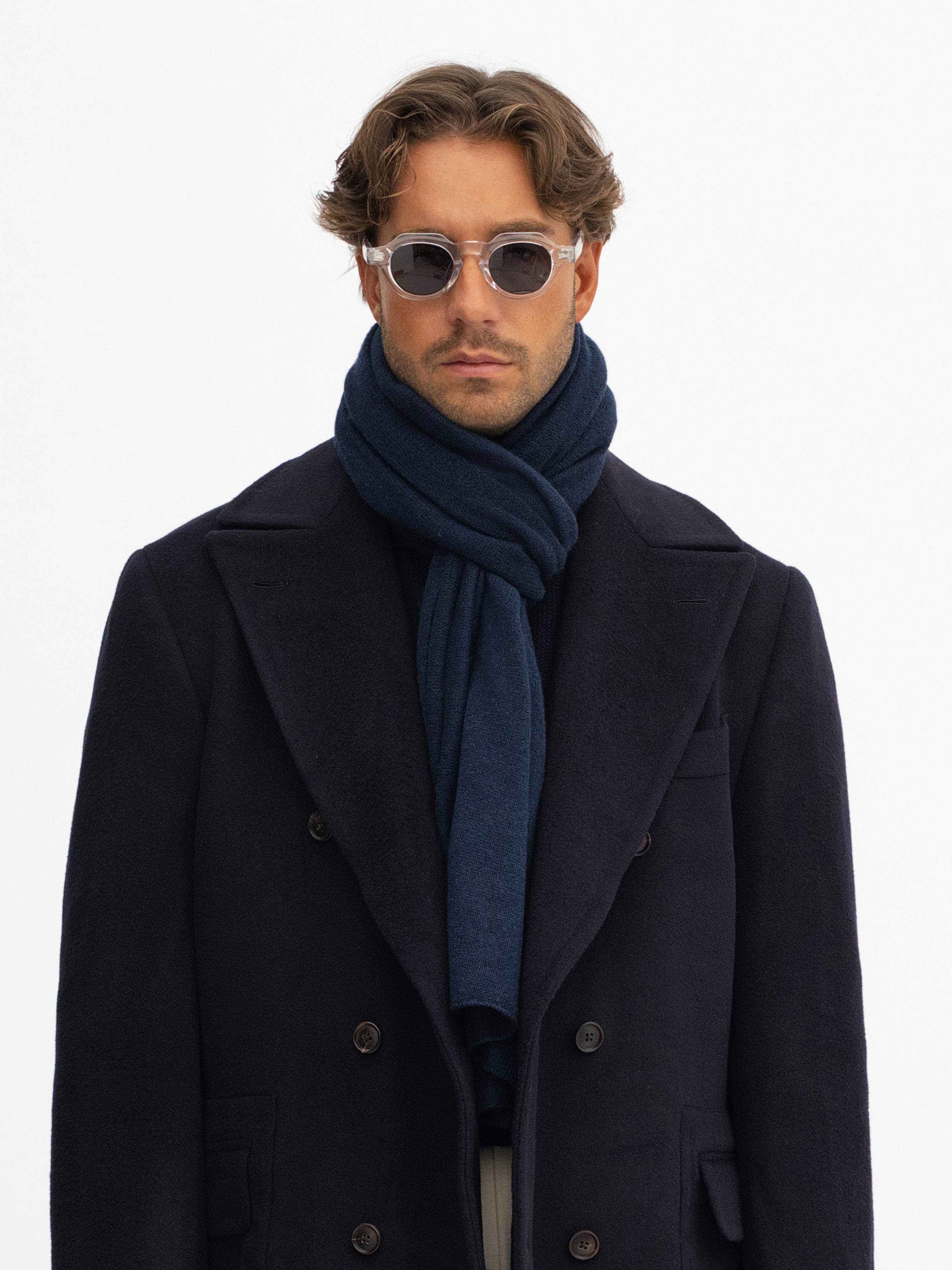 Navy Cashmere Scarf - Grand Le Mar