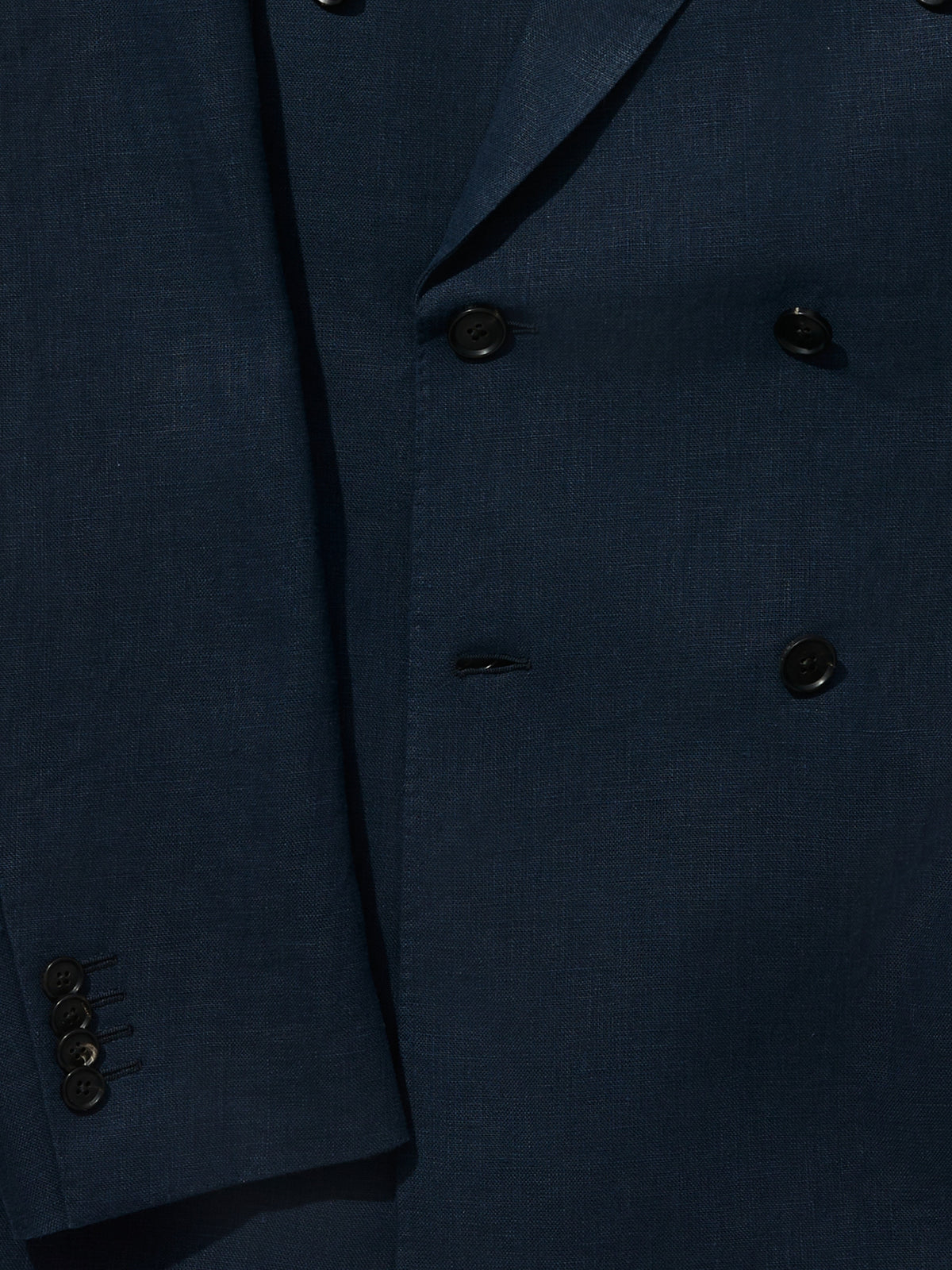 Navy Linen Jacket (DB) - Grand Le Mar