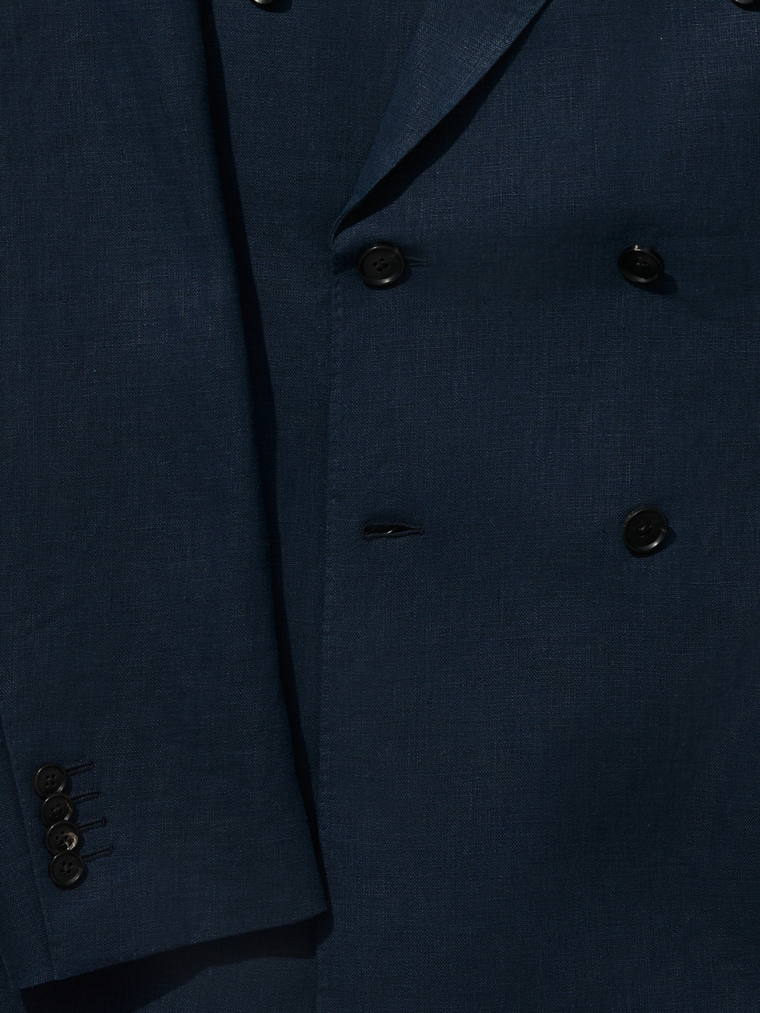 Navy Blue Linen Suit (DB) - Grand Le Mar