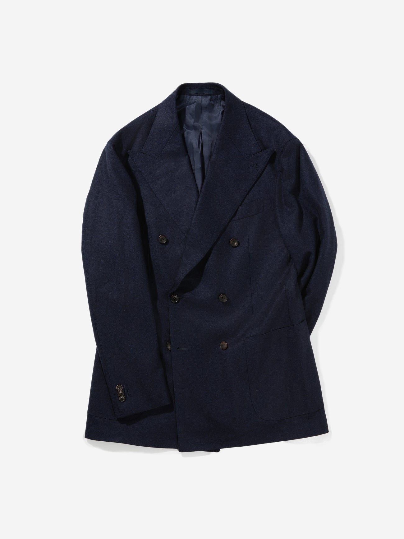 Navy Flannel Wool Jacket (DB) - Grand Le Mar