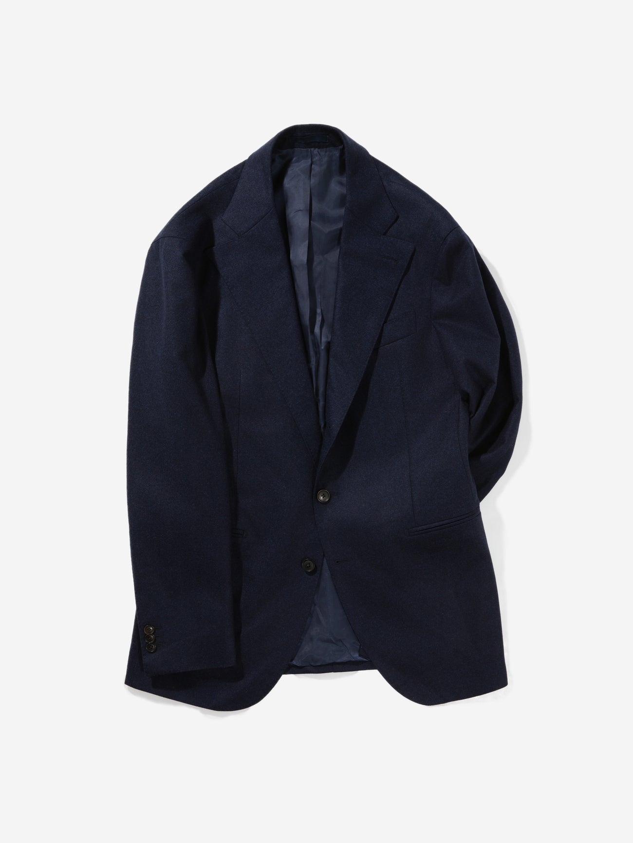 Navy Flannel Wool Jacket (SB) - Grand Le Mar