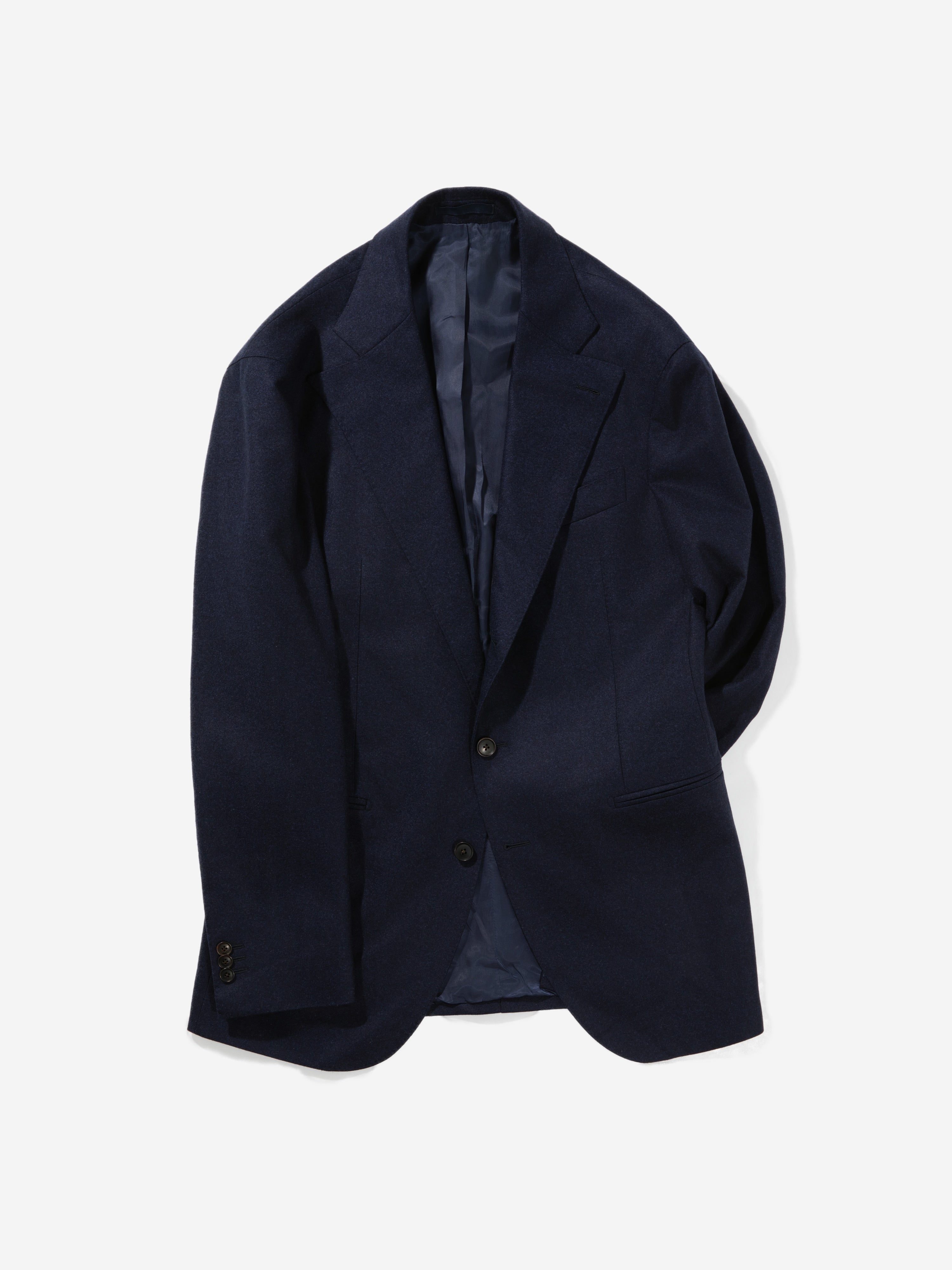 Navy Flannel Wool Jacket - Grand Le Mar