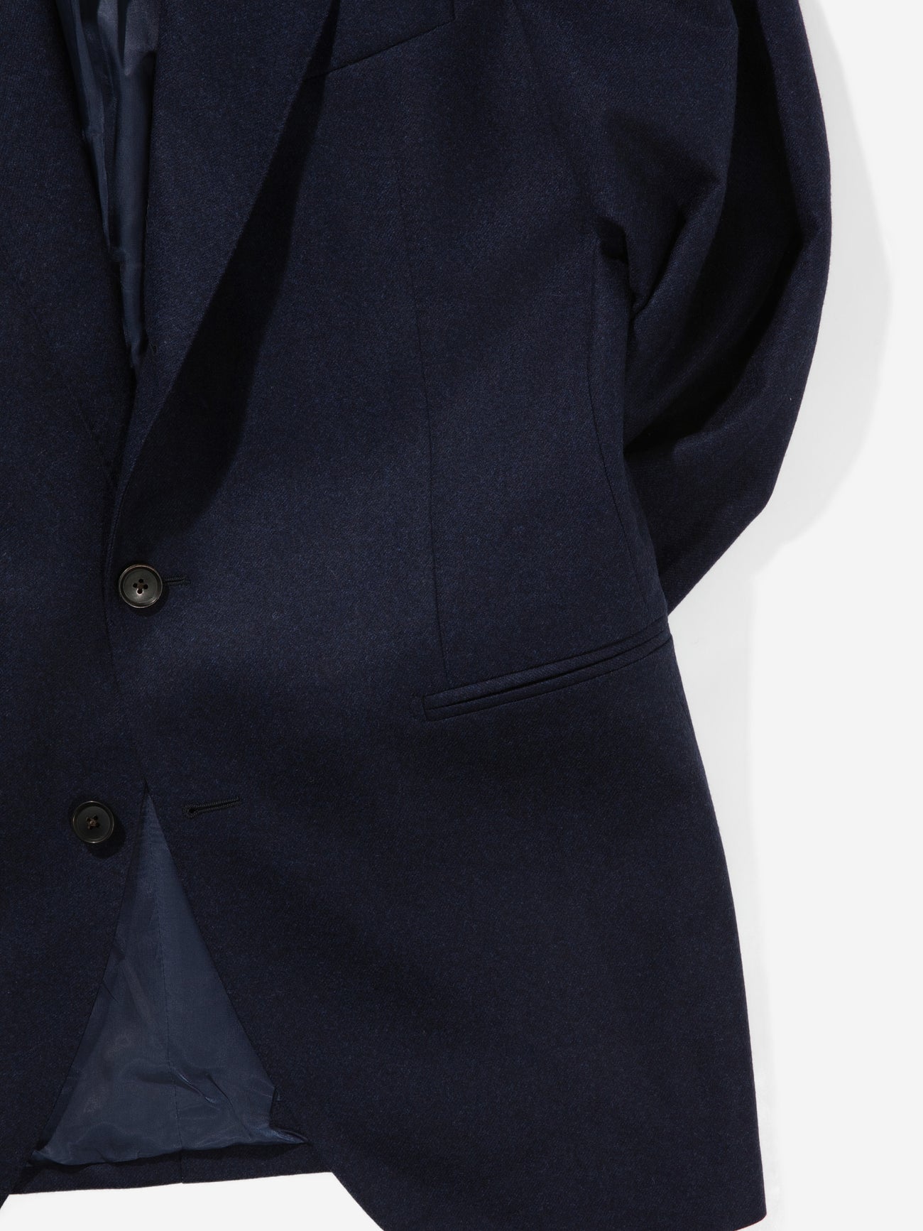 Navy Flannel Wool Jacket (SB) - Grand Le Mar