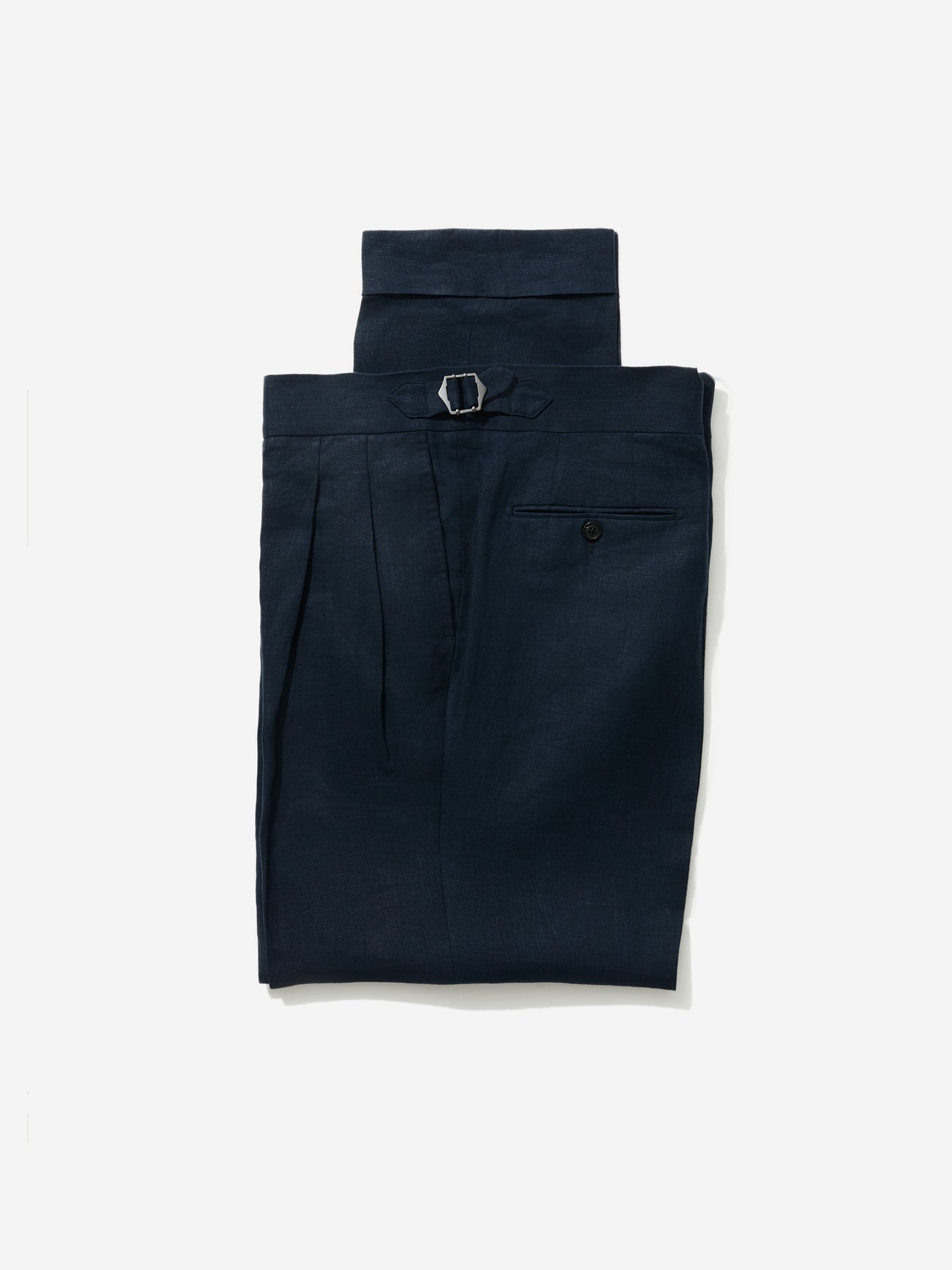 Navy Linen Gurkha Trousers - Grand Le Mar