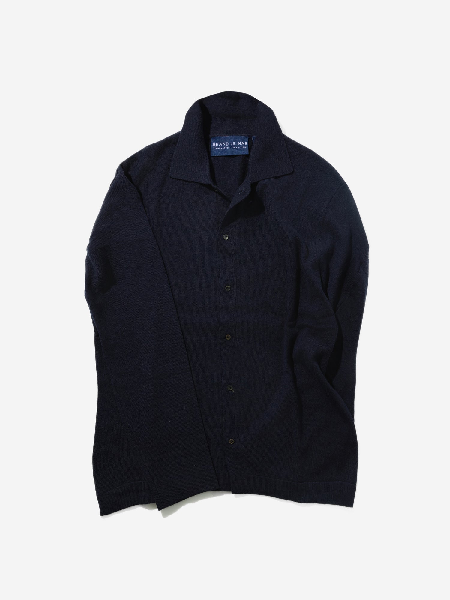 Navy Merino Wool Cashmere Cardigan