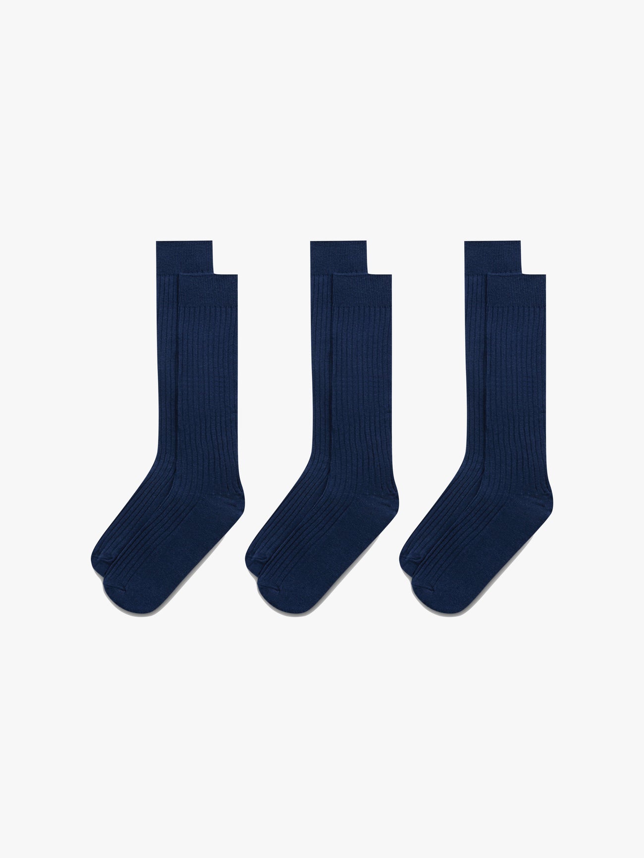 Navy Ribbed Socks (3-pack) - Grand Le Mar