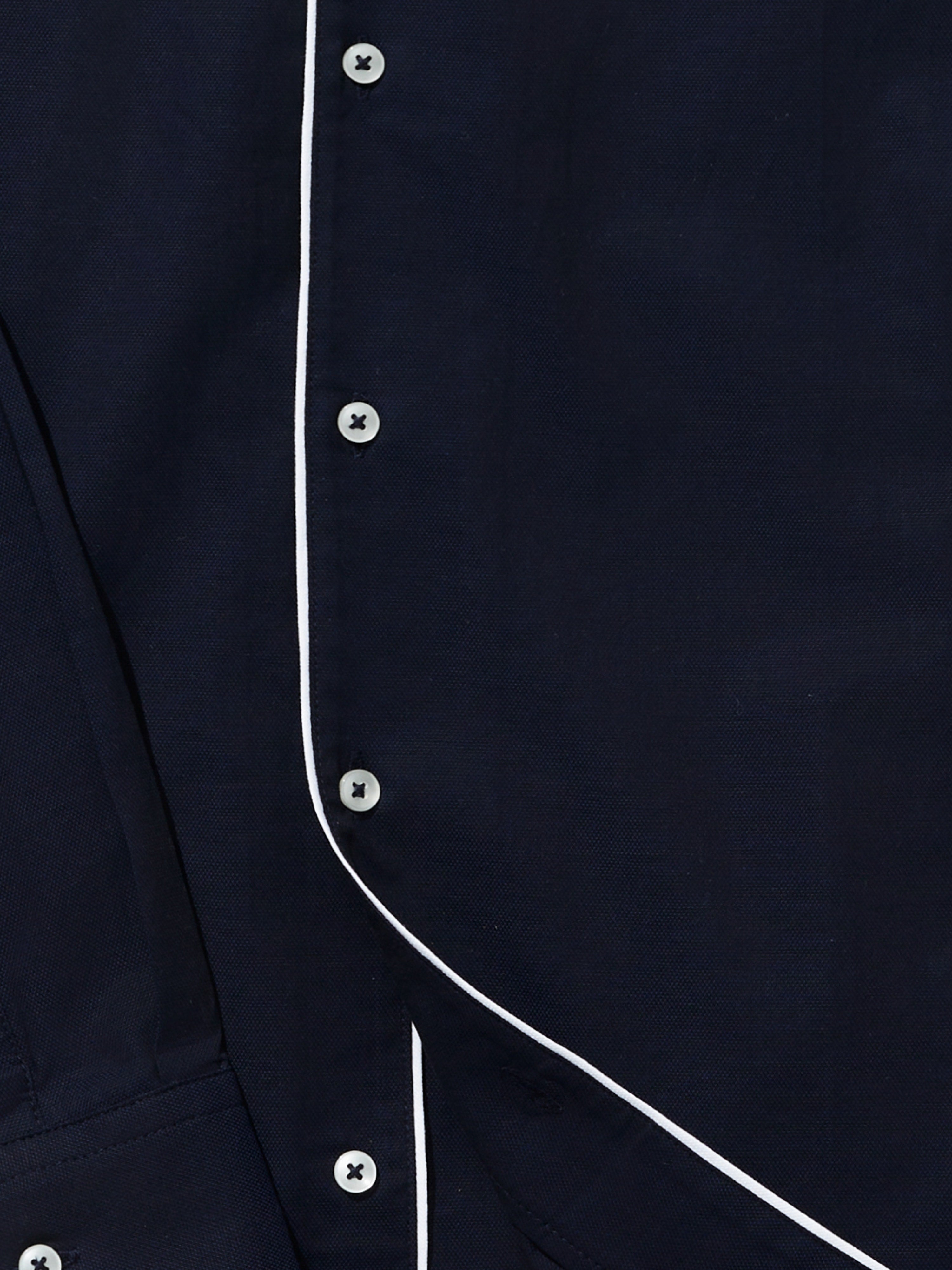 Riviera Piped Navy Blue Shirt - Grand Le Mar