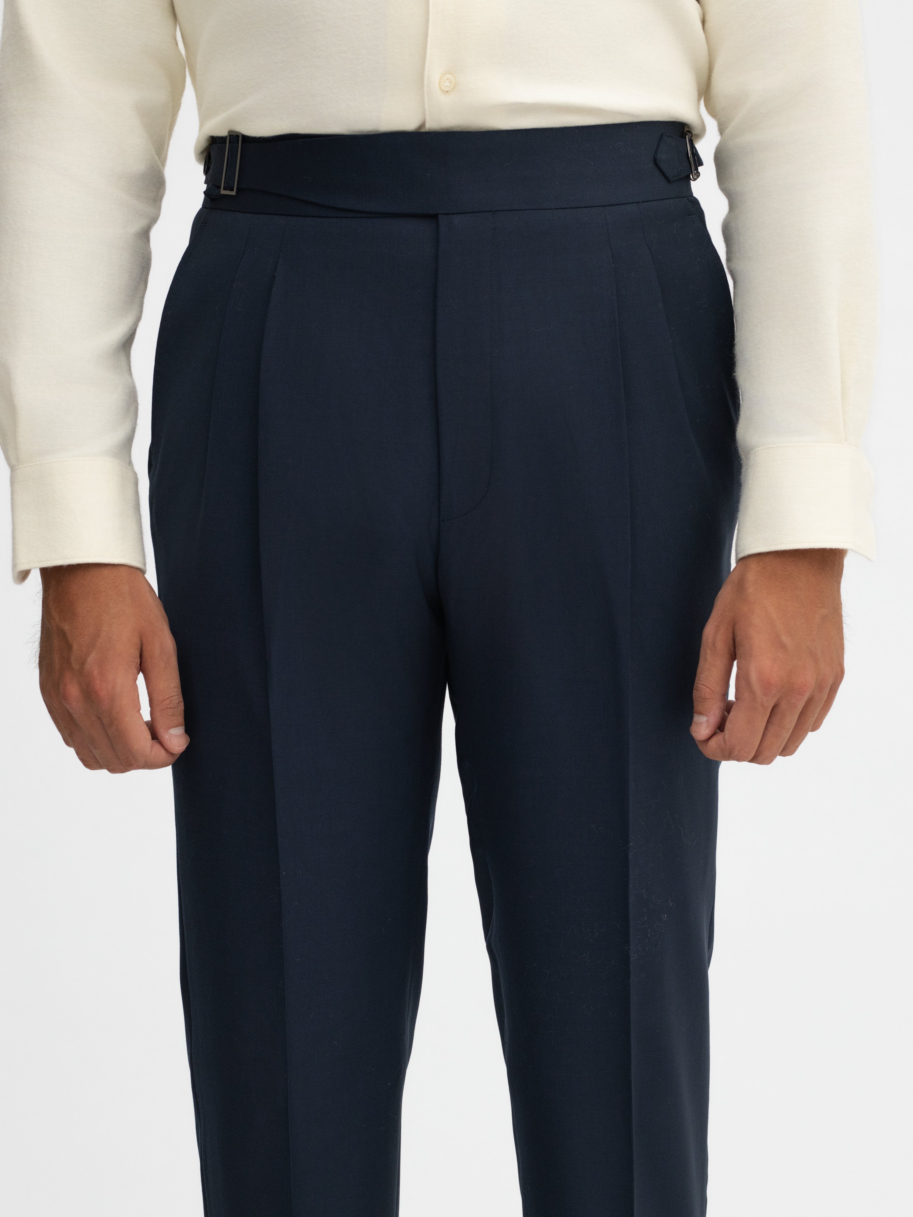 Navy S130 Wool Gurkha Trousers - Grand Le Mar