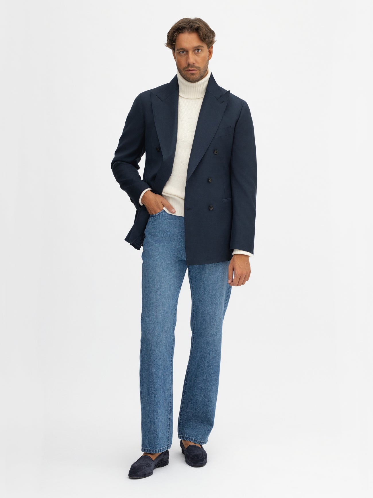 Navy S130 Wool Jacket (DB) - Grand Le Mar