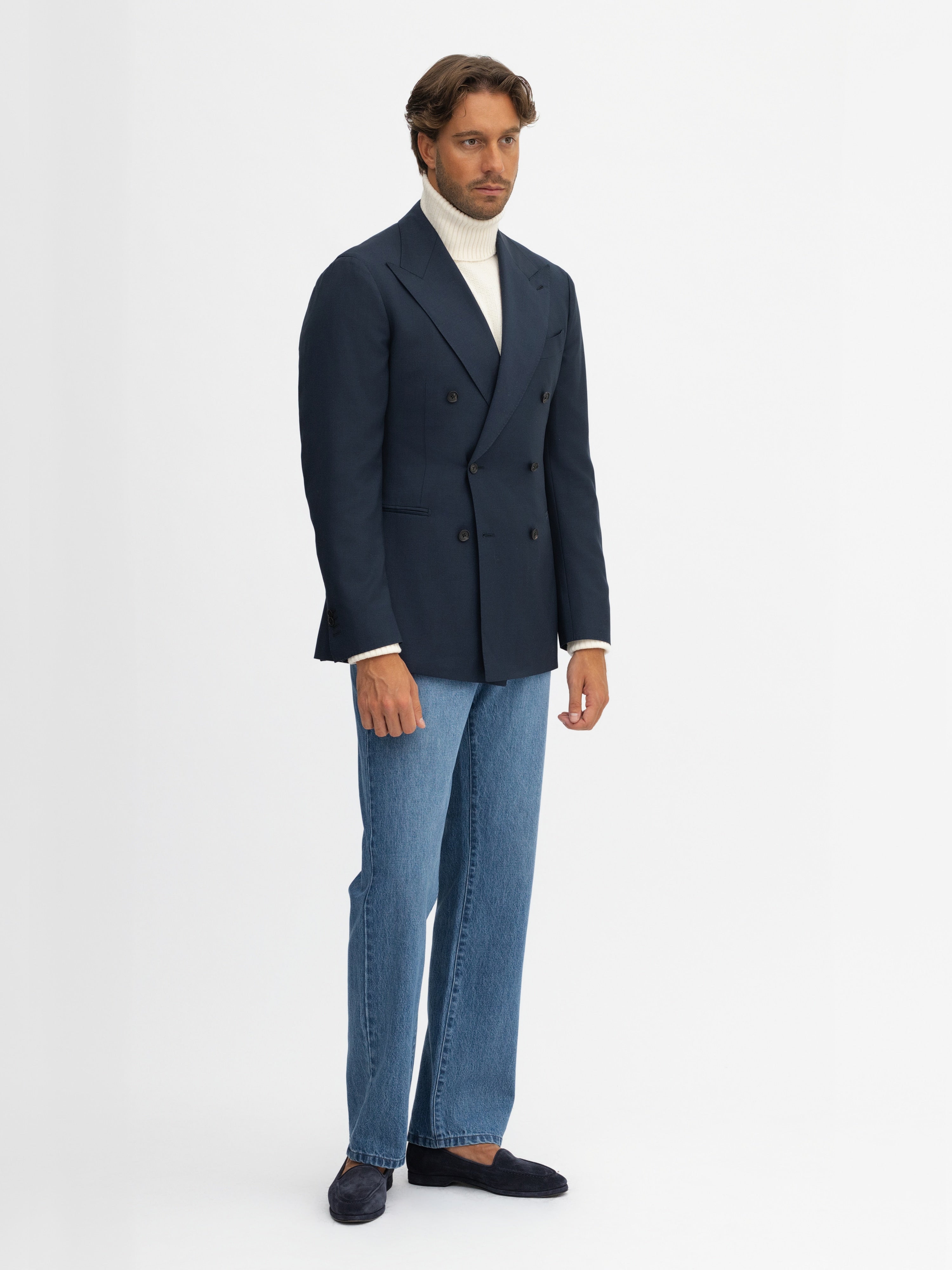 Navy S130 Wool Jacket (DB) - Grand Le Mar