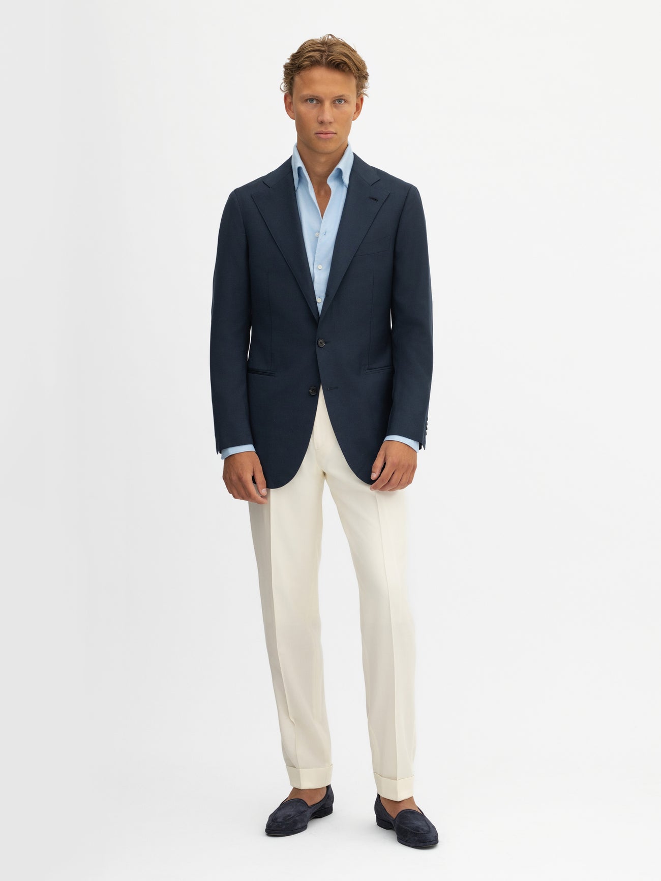 Navy S130 Wool Jacket (SB) - Grand Le Mar