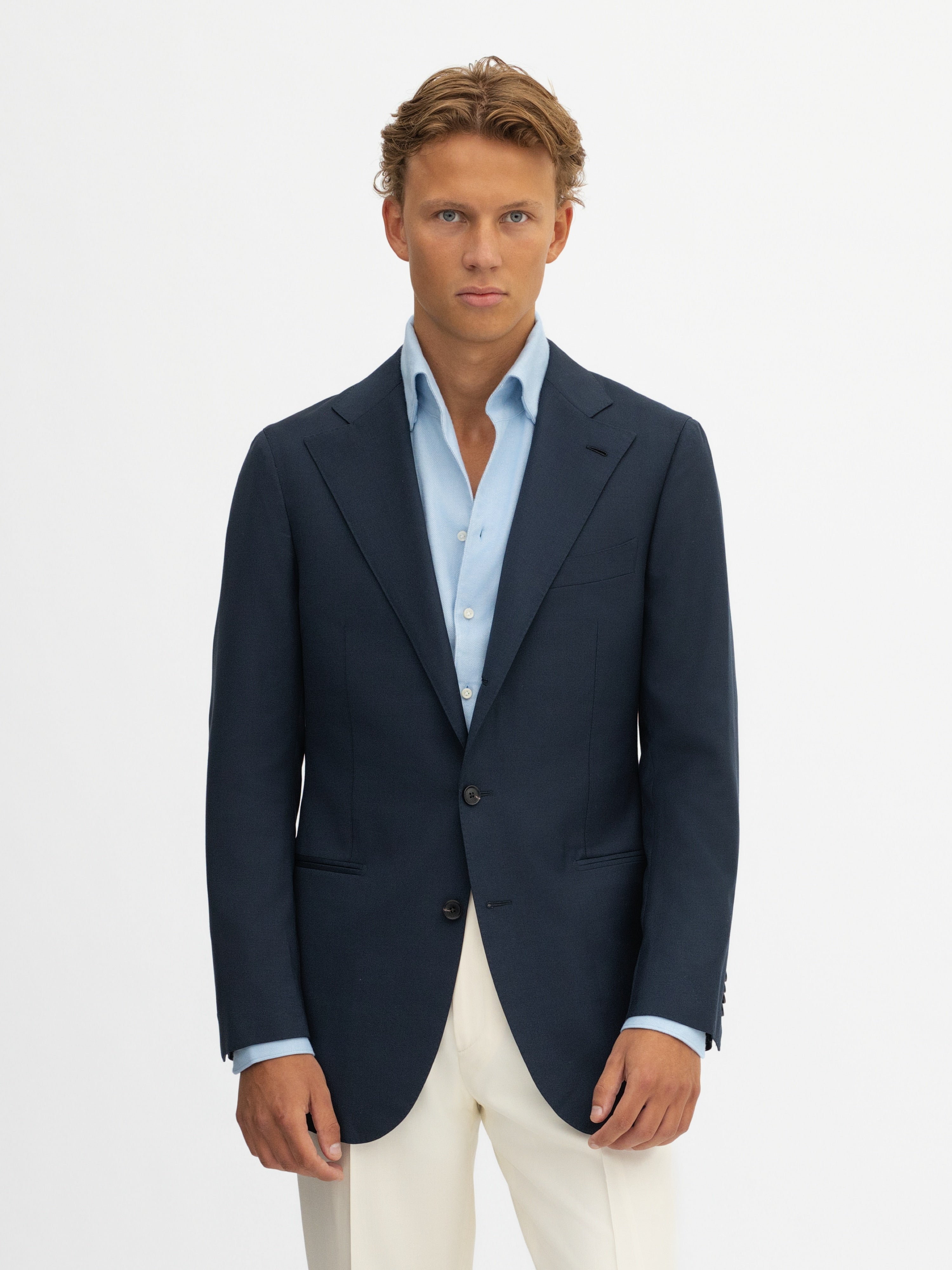 Navy S130 Wool Jacket - Grand Le Mar