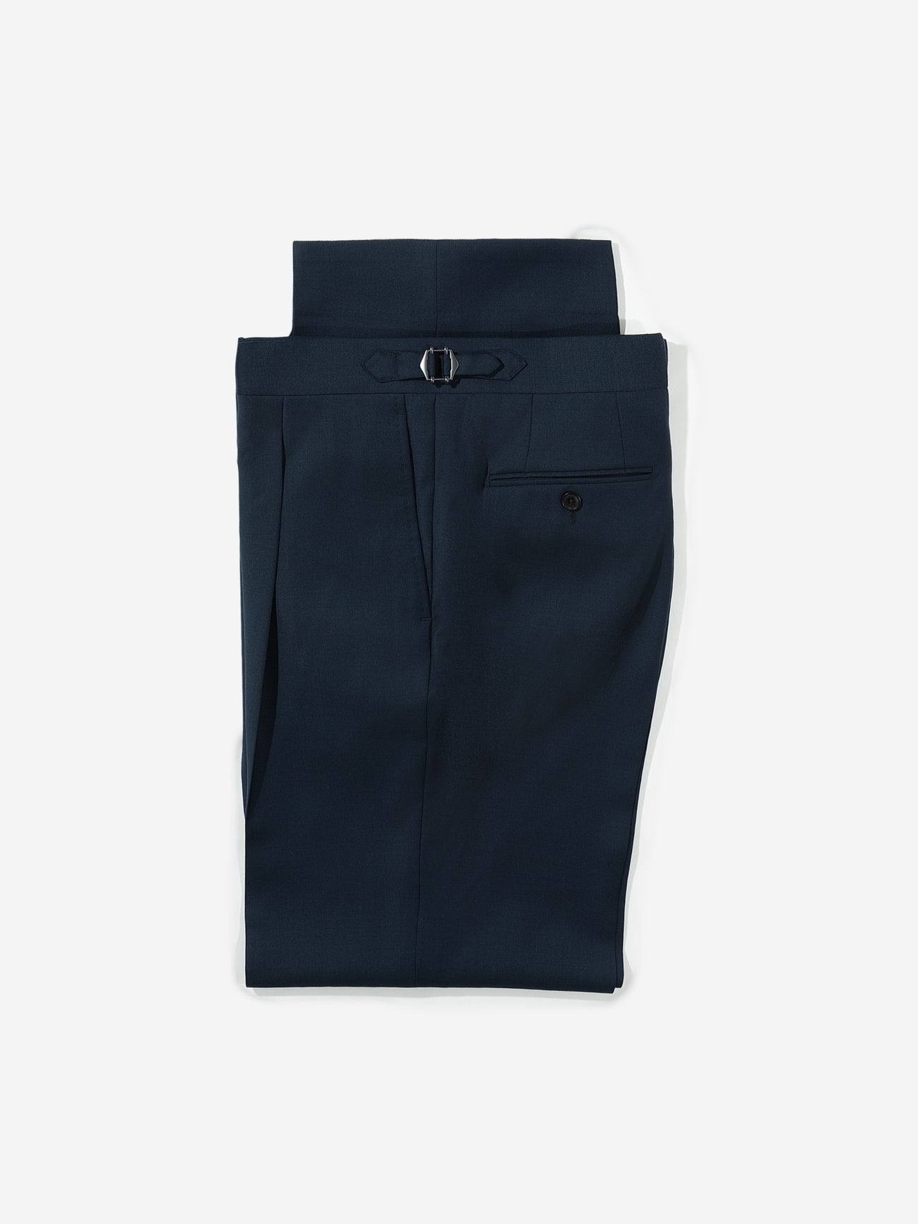 Navy S130 Wool Oscar Trousers (Wide Fit) - Grand Le Mar