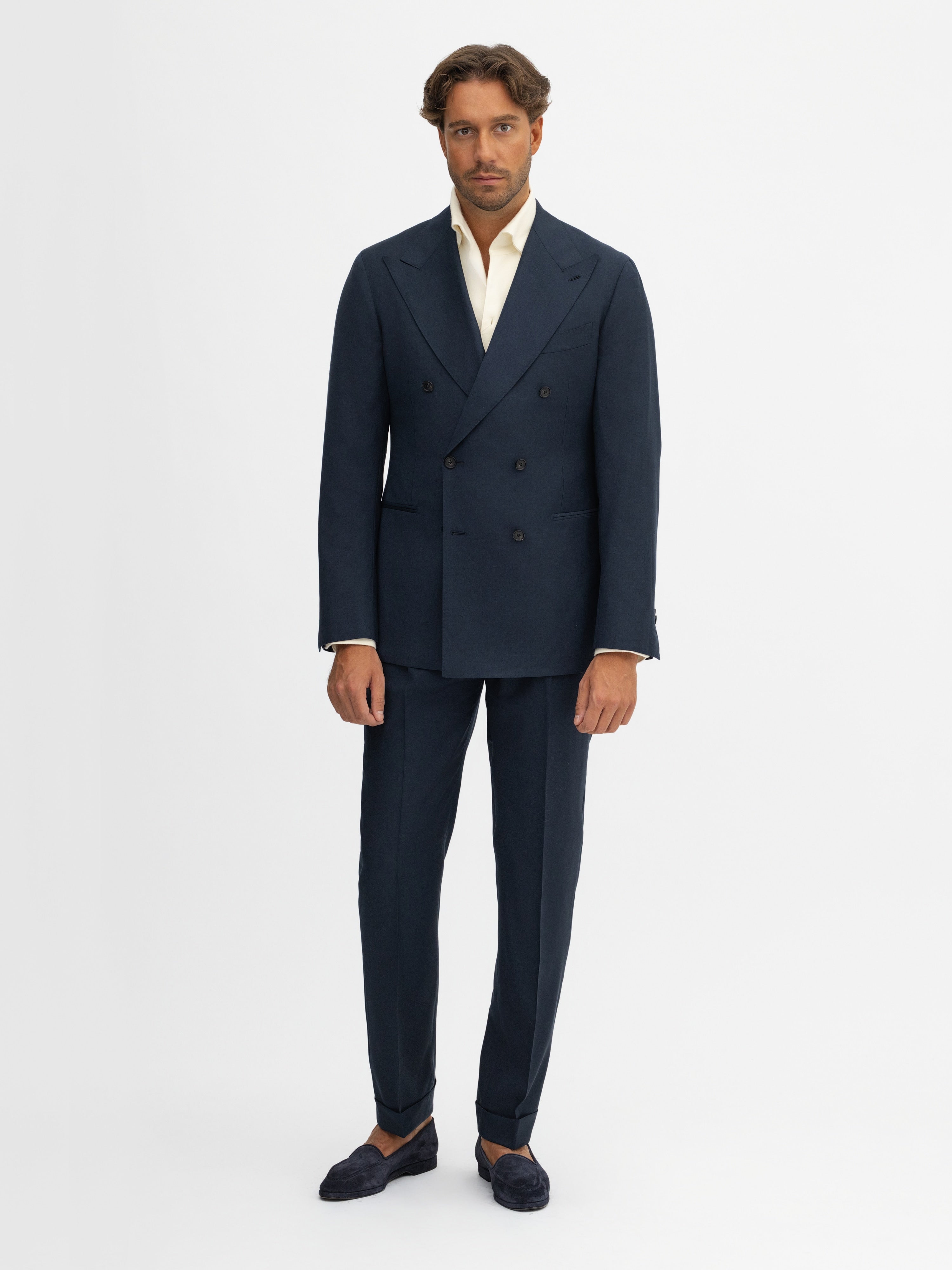 Navy S130 Wool Suit (DB) - Grand Le Mar