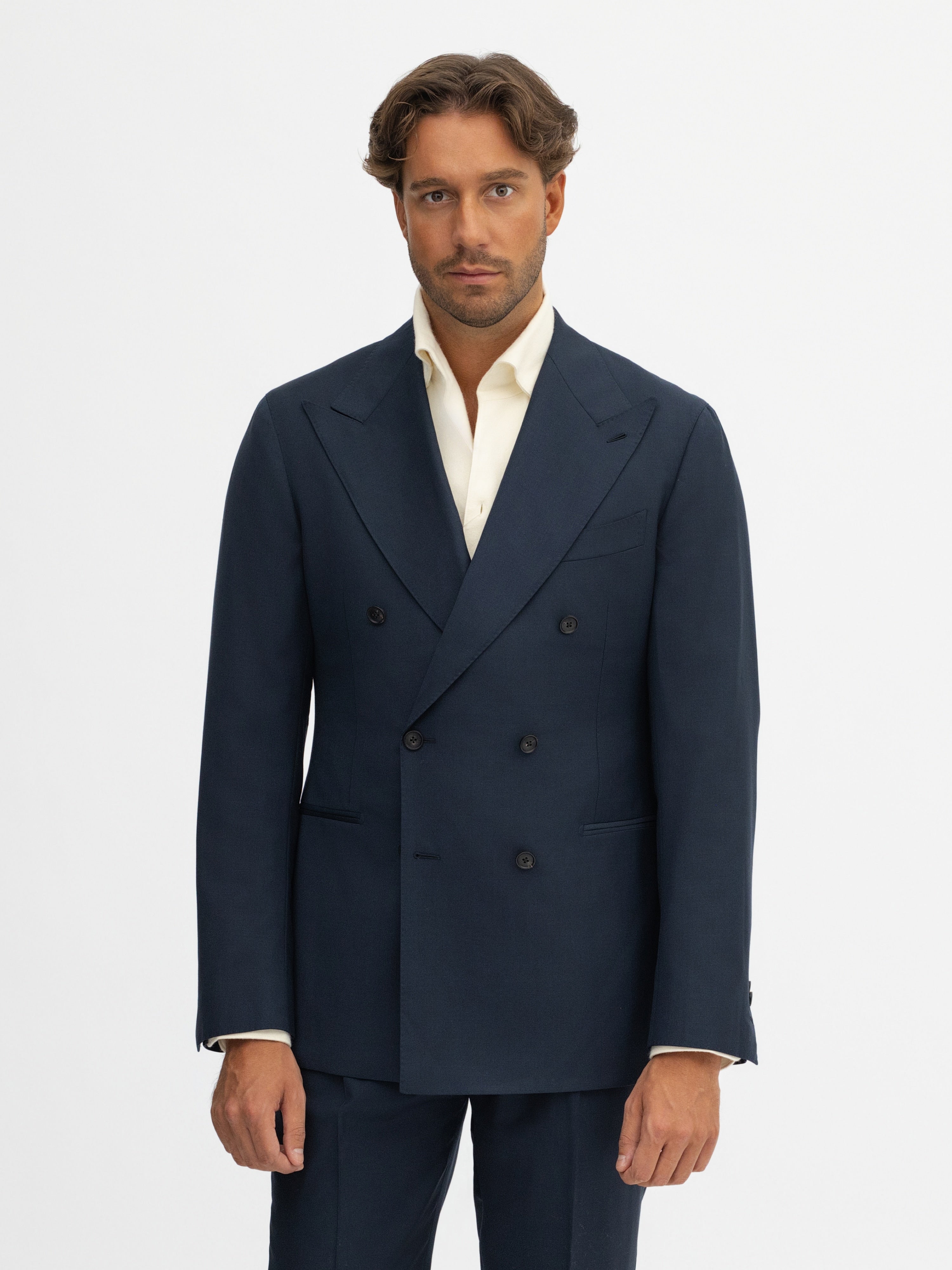 Navy S130 Wool Suit - Grand Le Mar