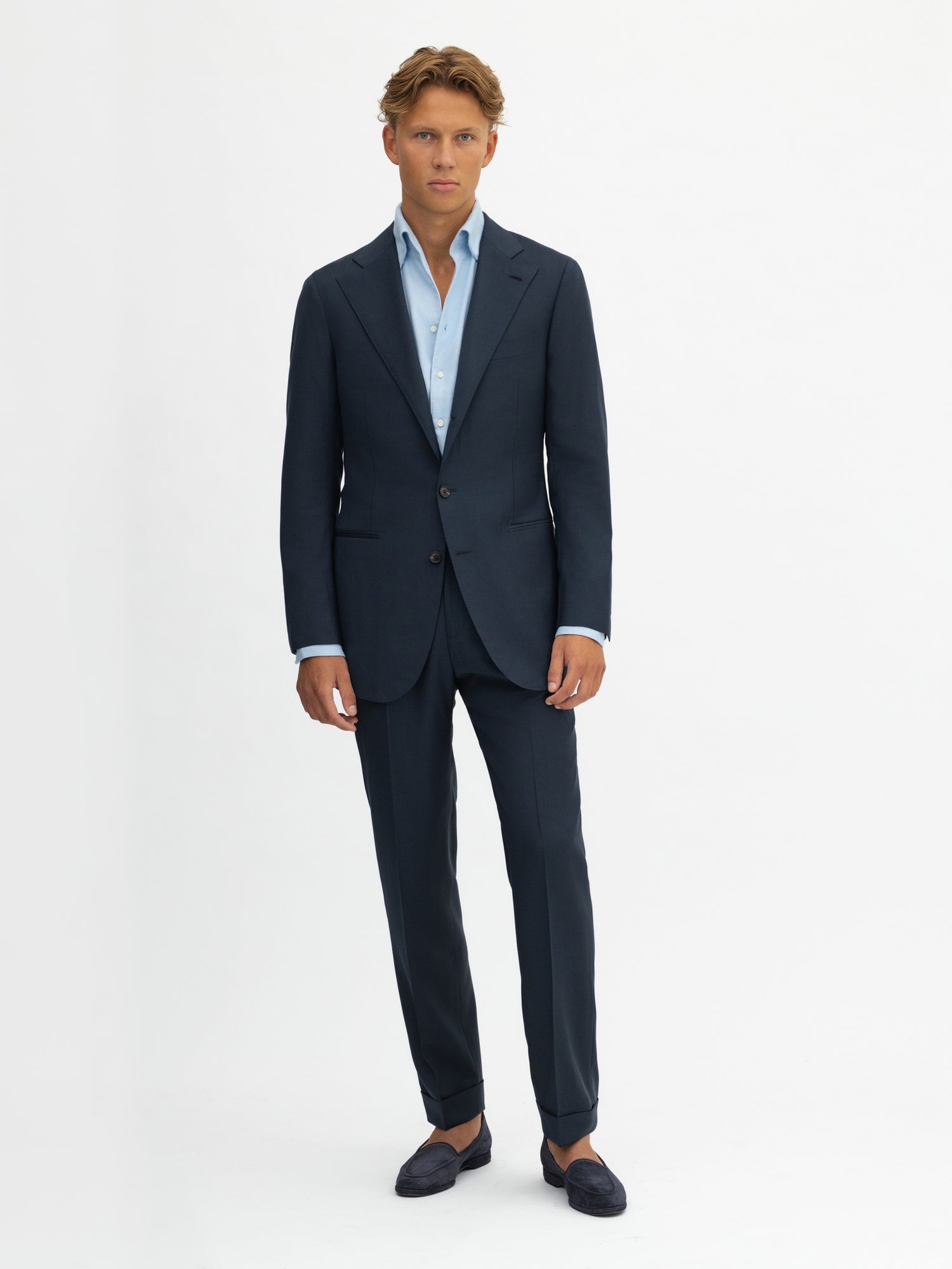 Navy S130 Wool Suit - Grand Le Mar